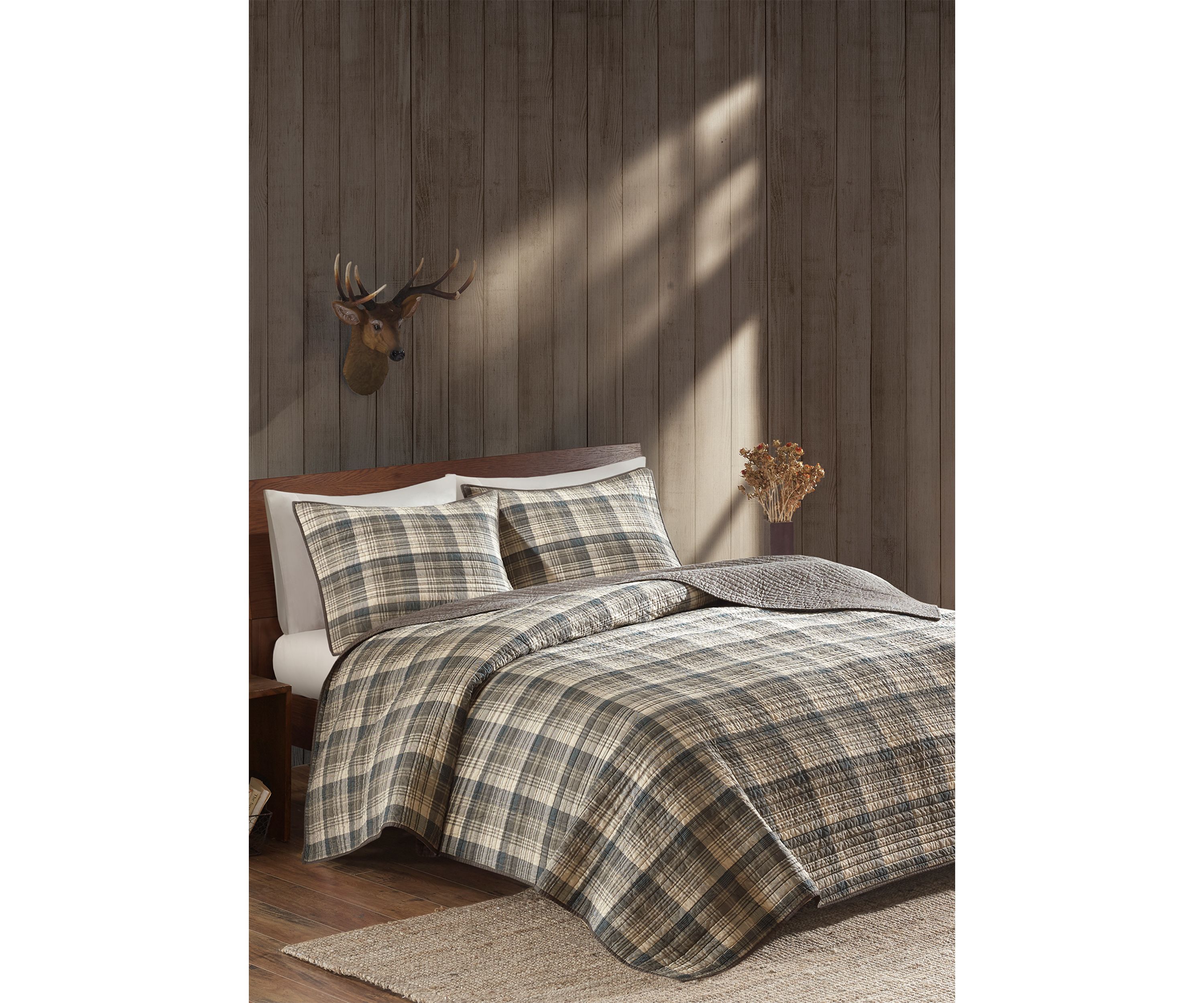 Tasha 3-Piece Taupe Quilt Mini Set