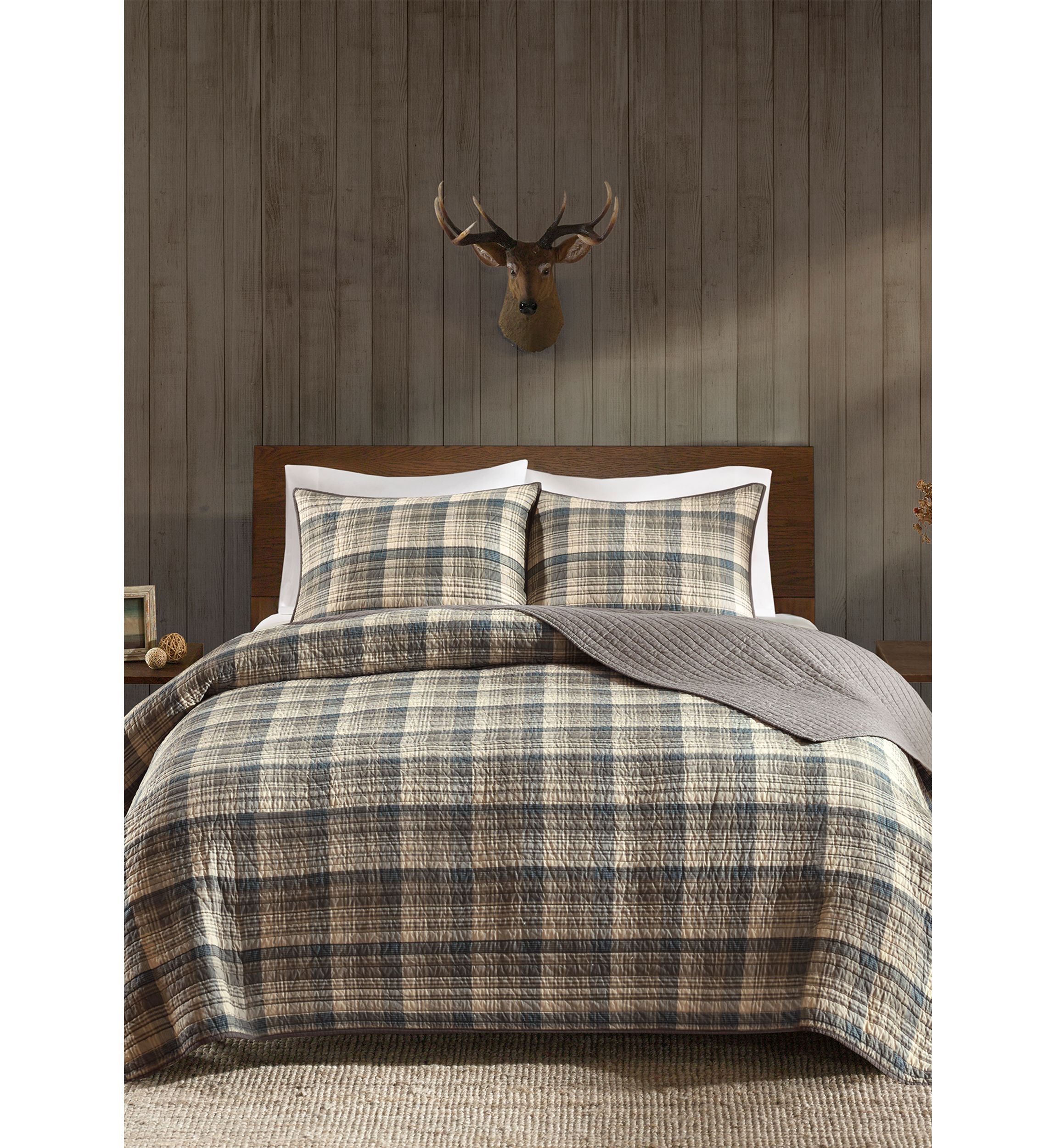 Tasha 3-Piece Taupe Quilt Mini Set