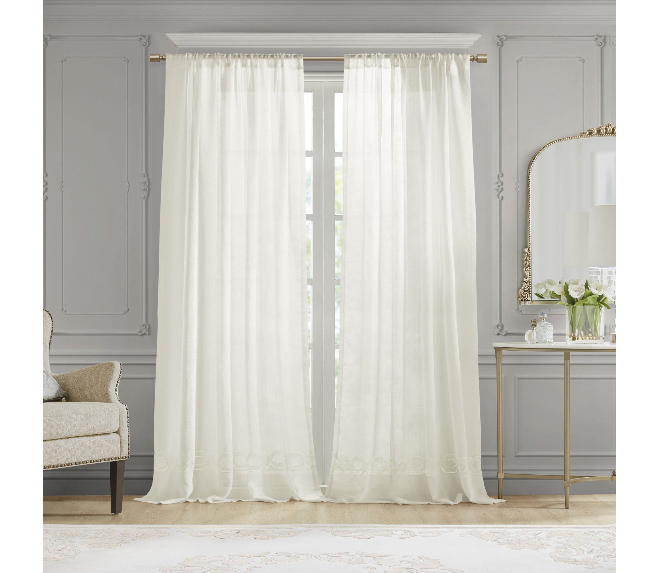 Cornelli Embroidery Curtain Panel (Single)