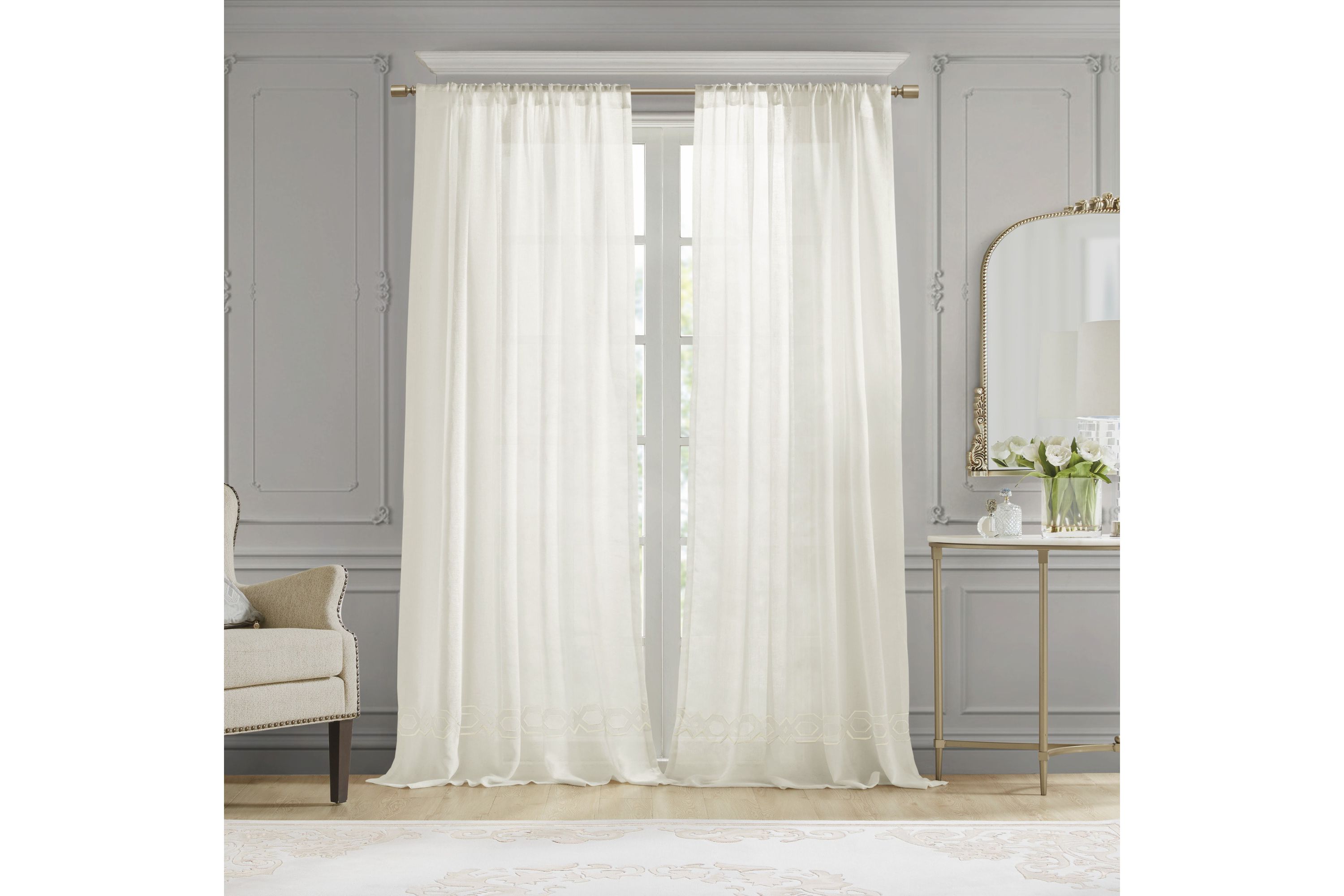 Cornelli Embroidery Curtain Panel (Single)