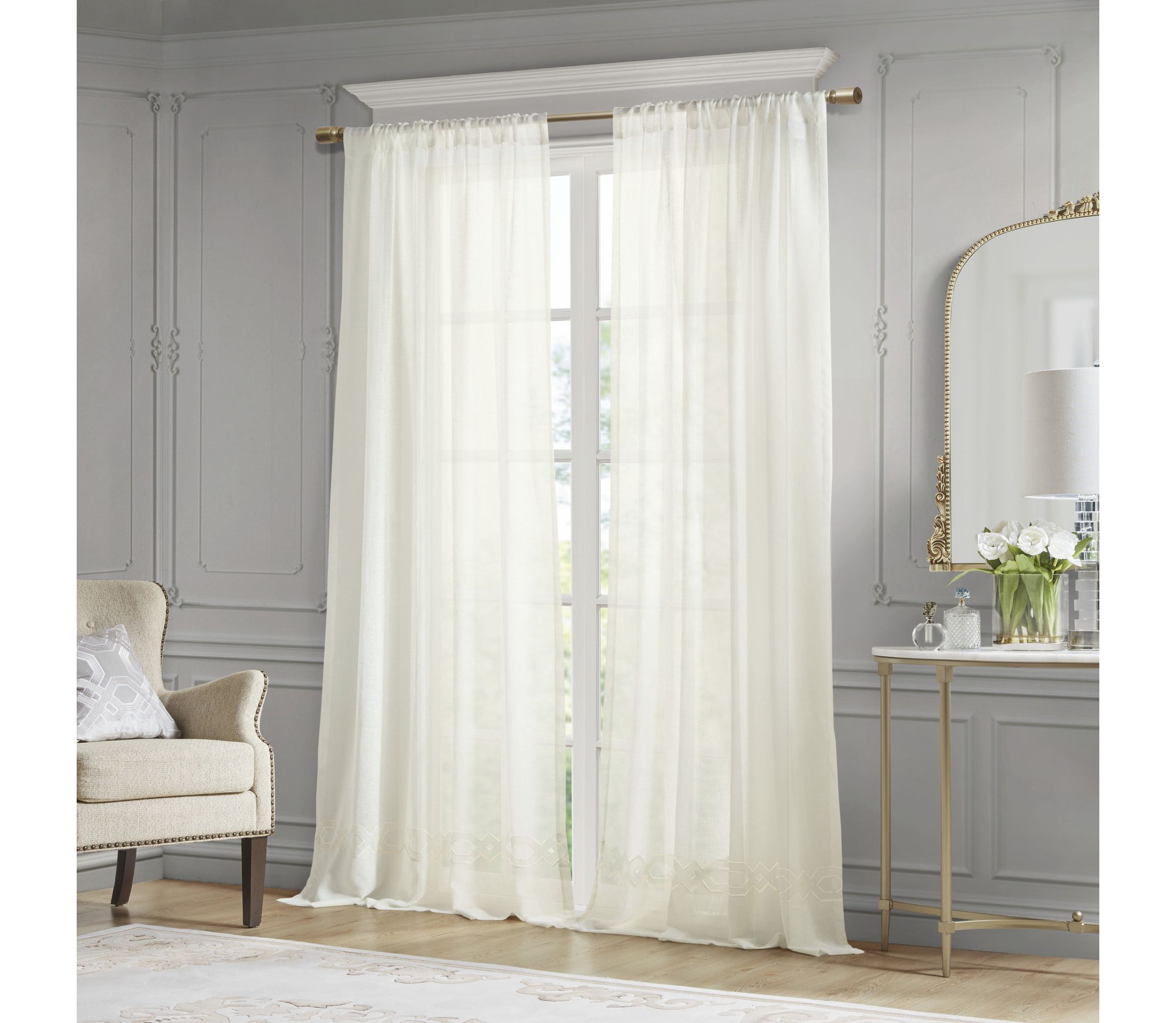 Cornelli Embroidery Curtain Panel (Single)