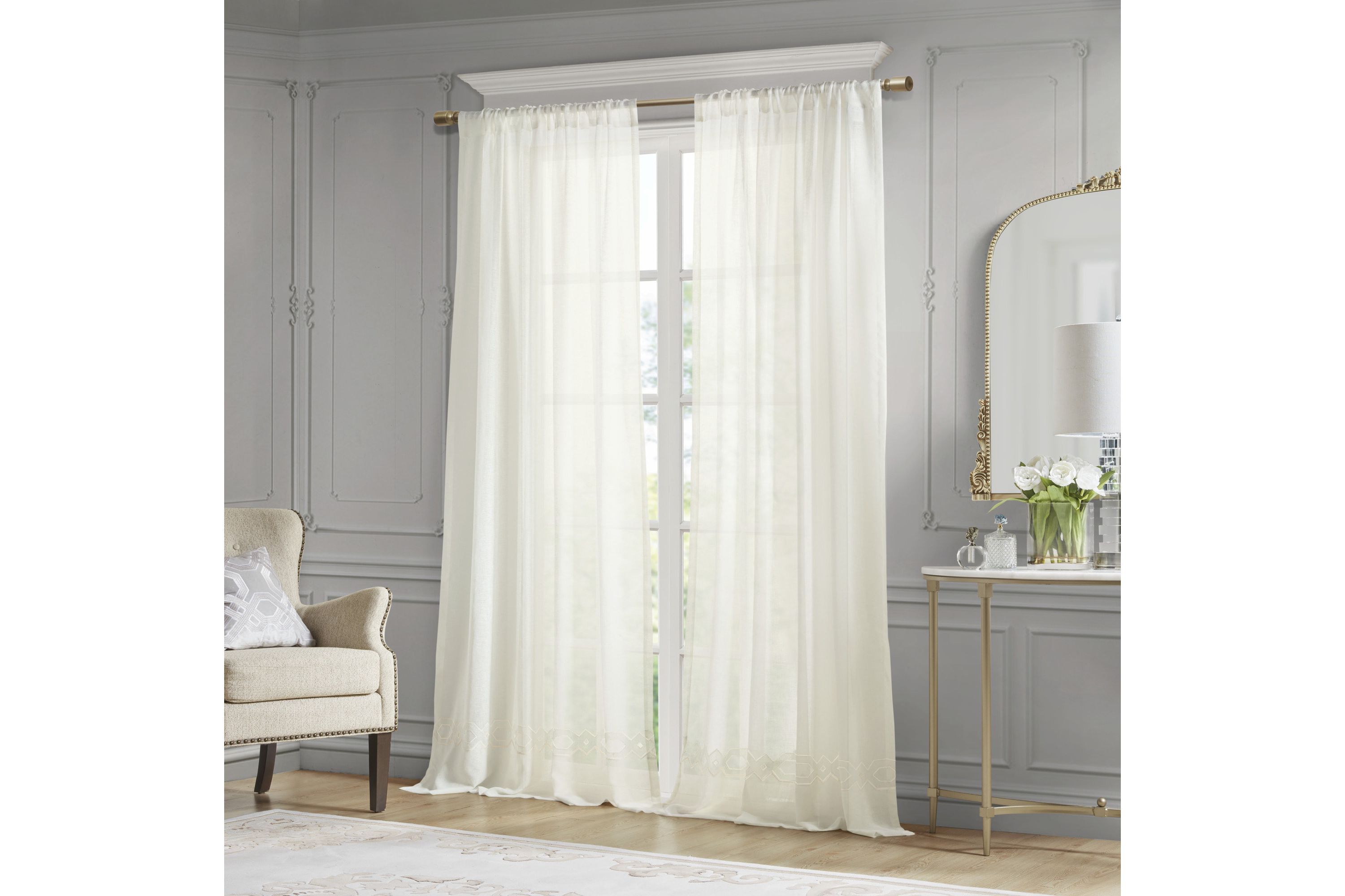 Cornelli Embroidery Curtain Panel (Single)