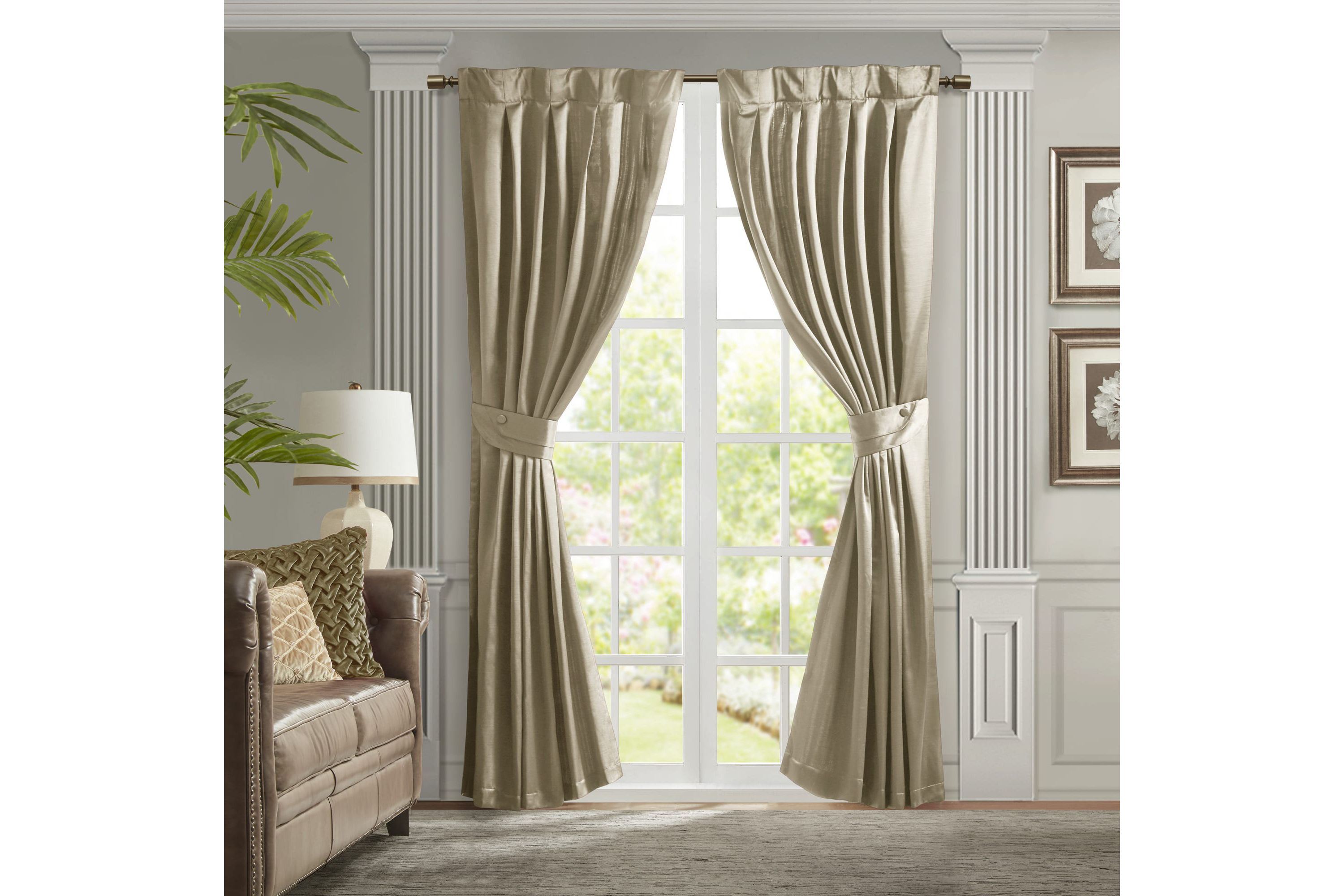 Avignon Pleat Curtain Panel with Tieback (Single)