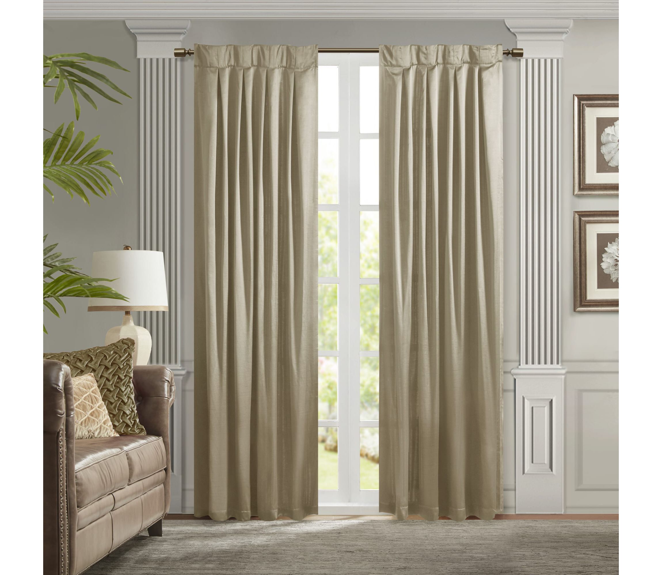 Avignon Pleat Curtain Panel with Tieback (Single)