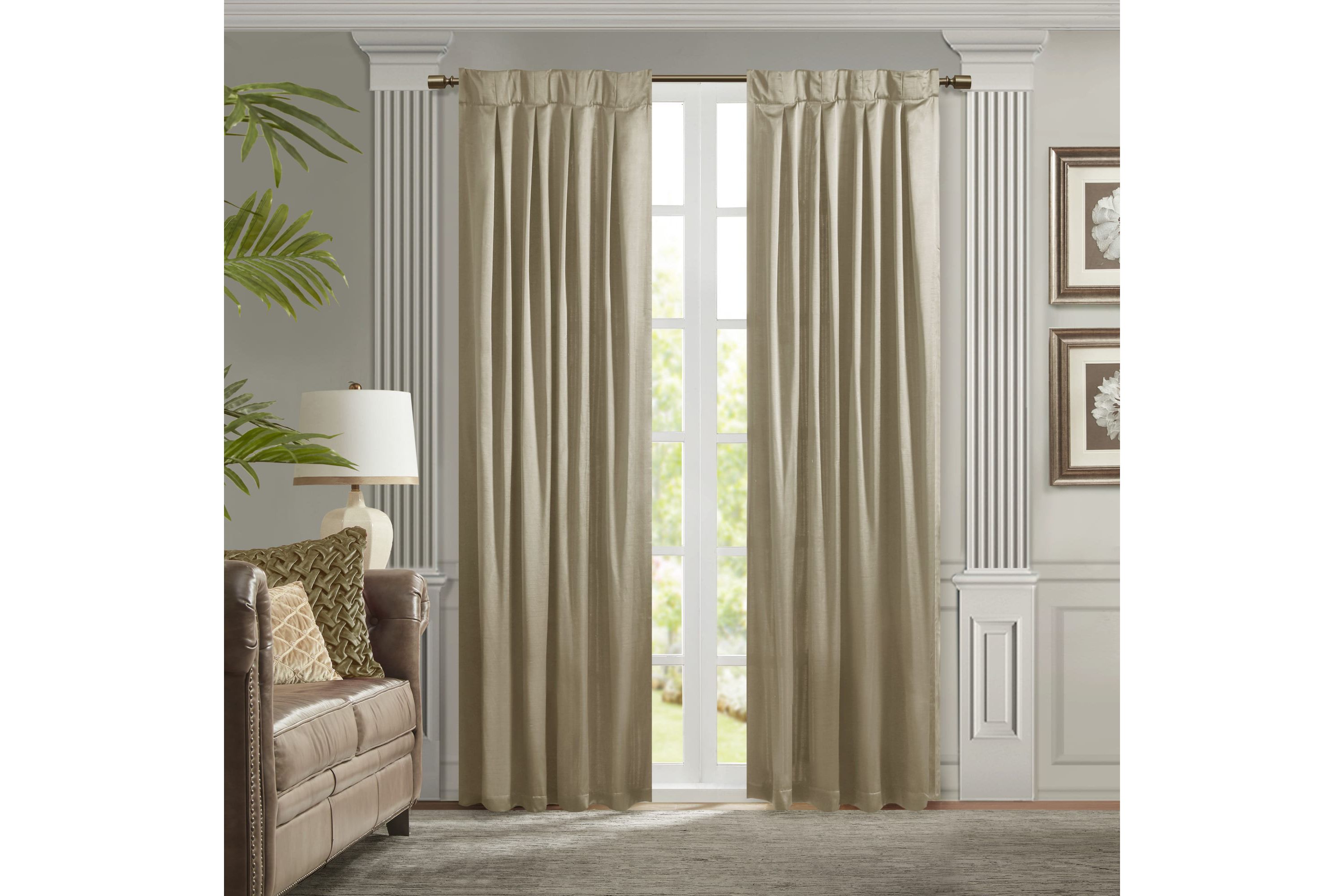Avignon Pleat Curtain Panel with Tieback (Single)