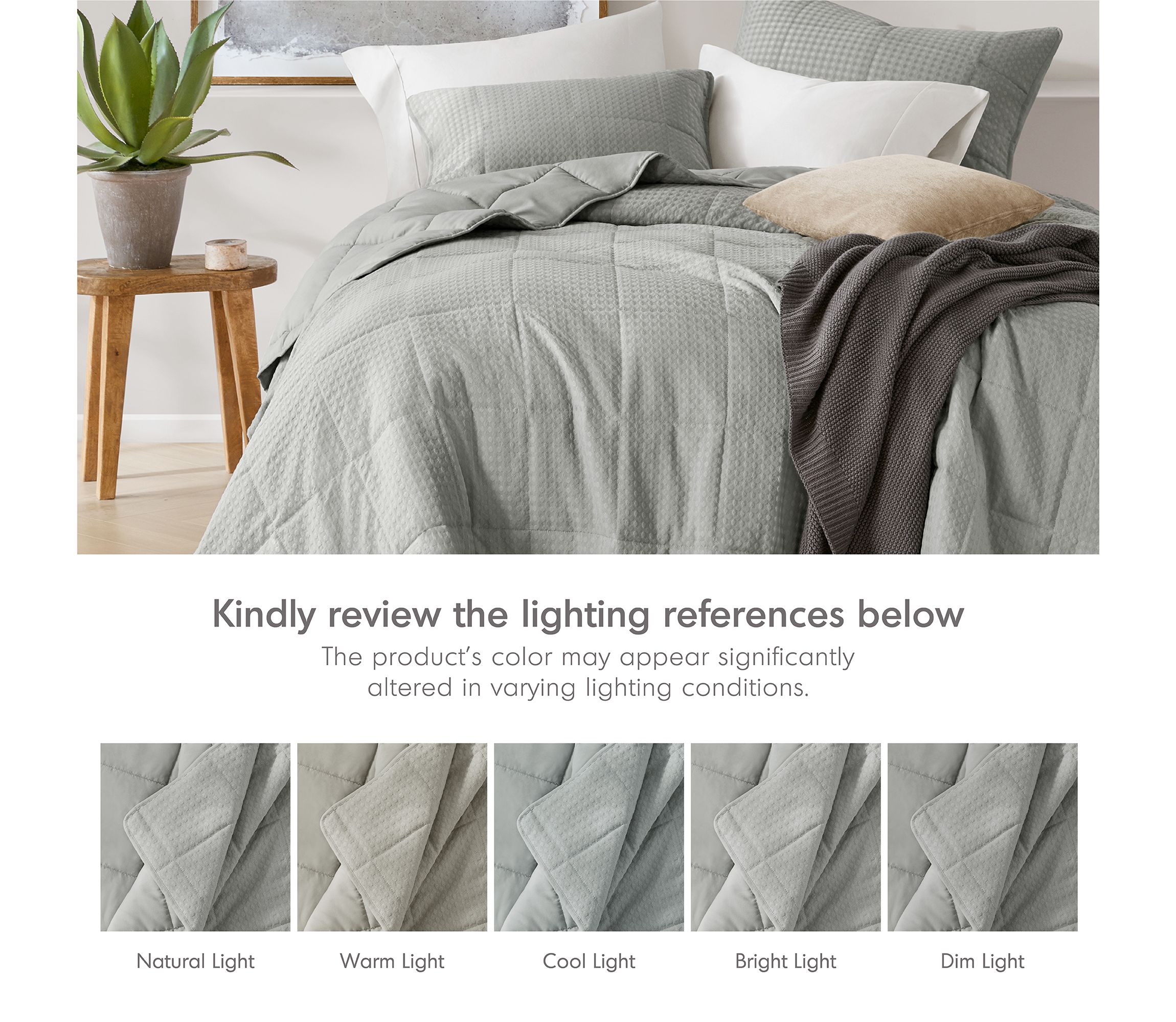 Mina Waffle Weave Textured Quilt Set