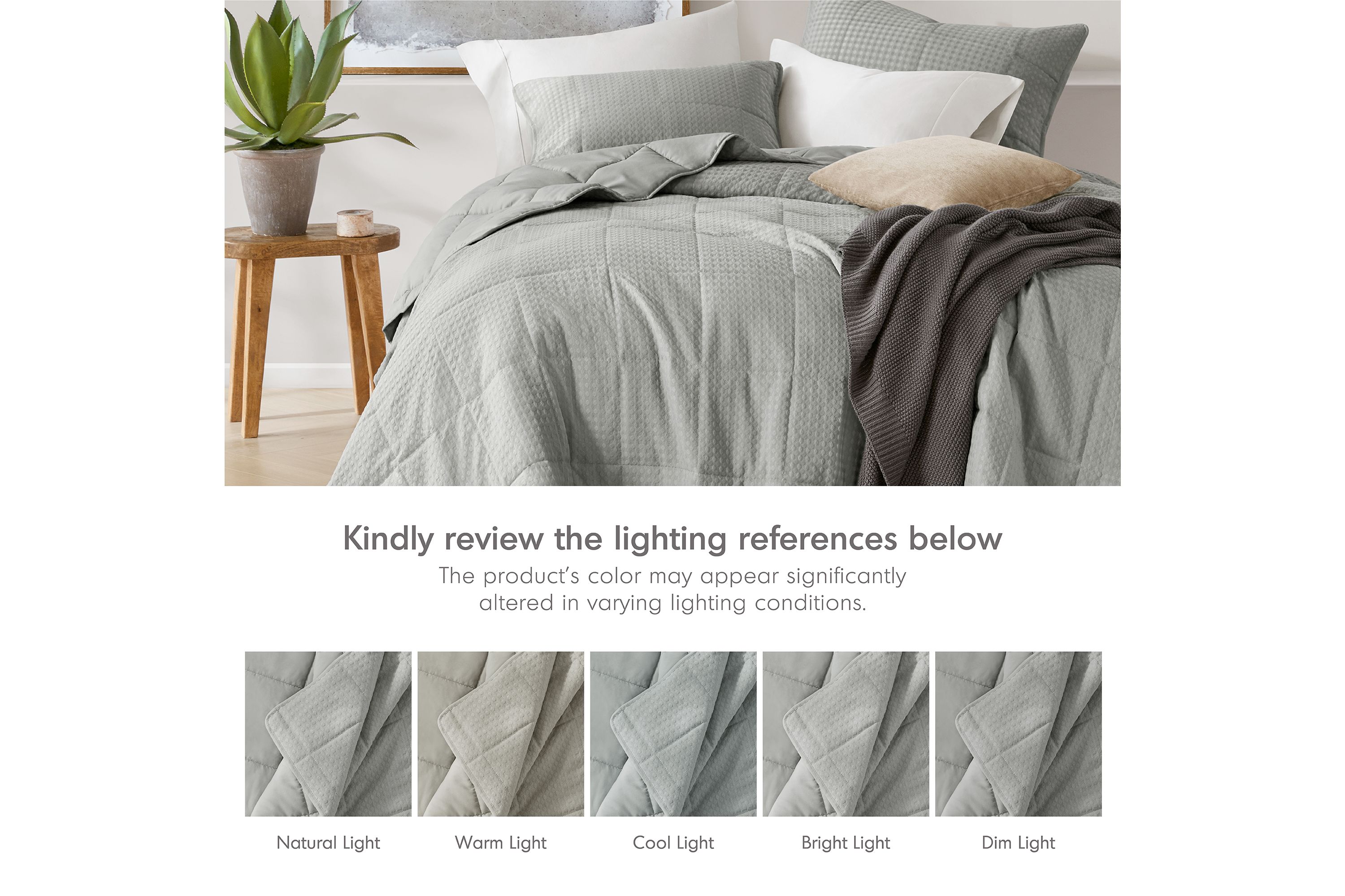 Mina Waffle Weave Textured Quilt Set