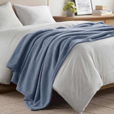 Madison Park Dream Soft Blanket, Navy Blue, Full/Queen