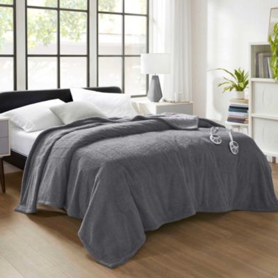 Beautyrest Dream Soft Heated Blanket, Grey, Queen