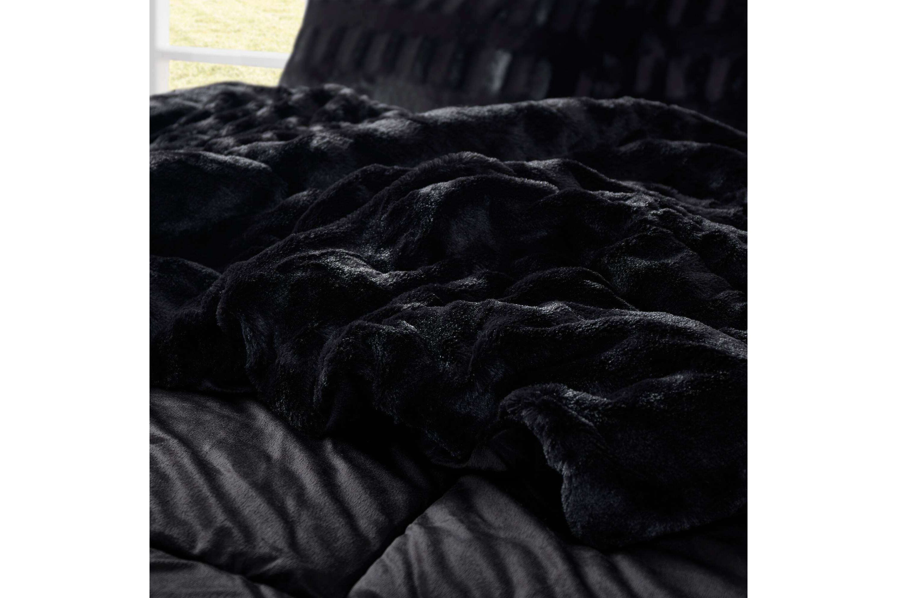 Gia Solid Faux Fur Comforter Mini Set