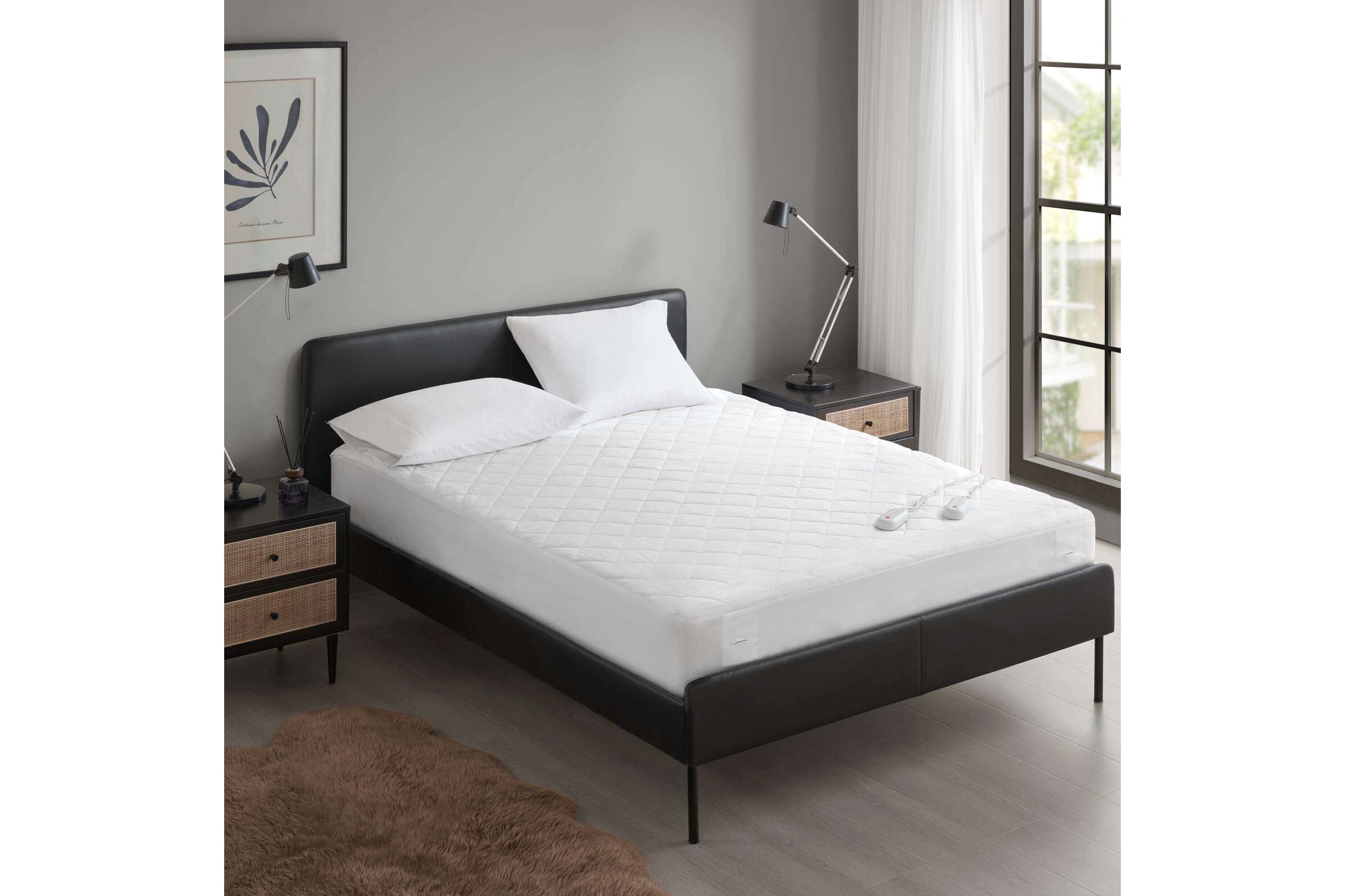 Embossed Microfiber Heated Mattress Pad