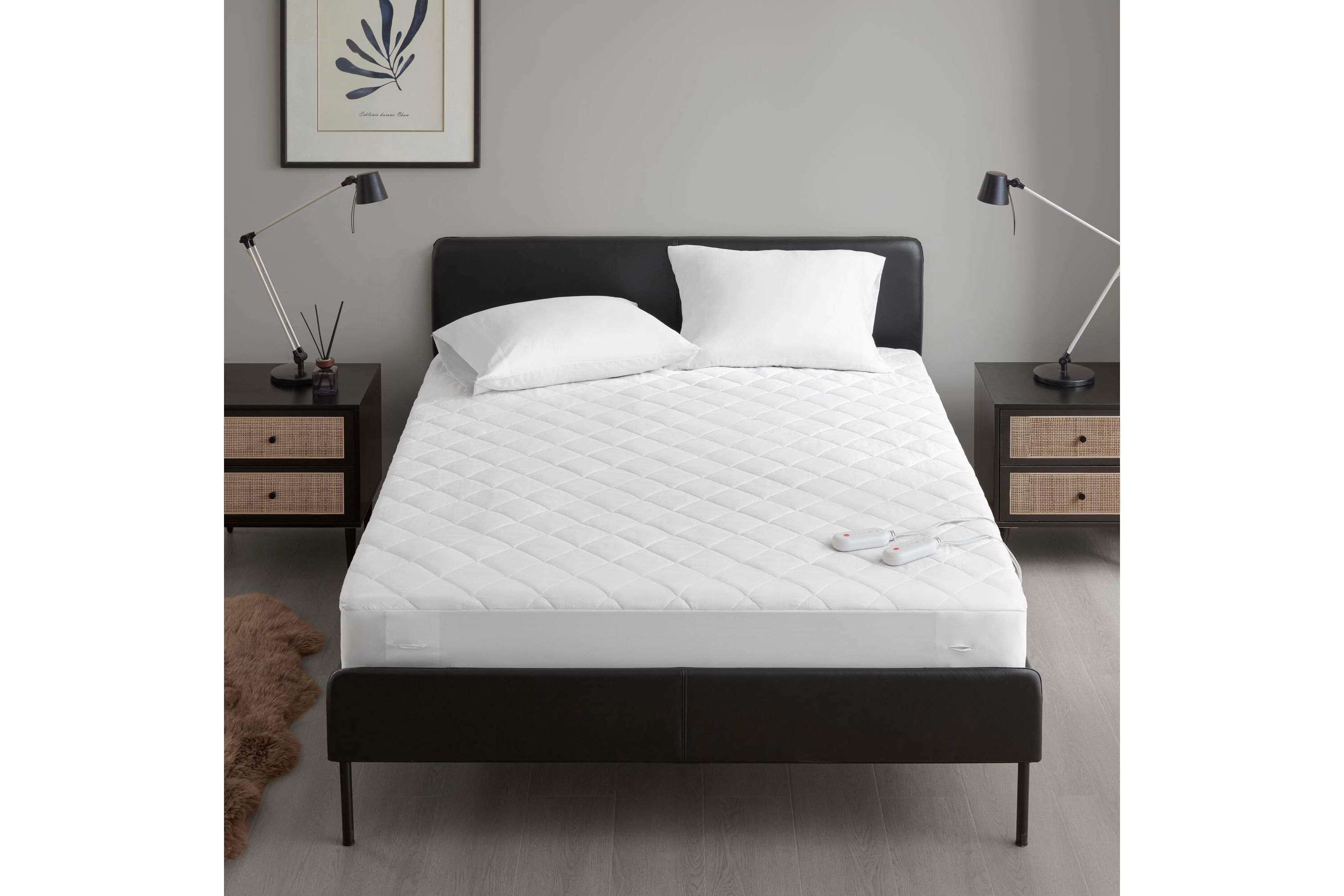 Embossed Microfiber Heated Mattress Pad