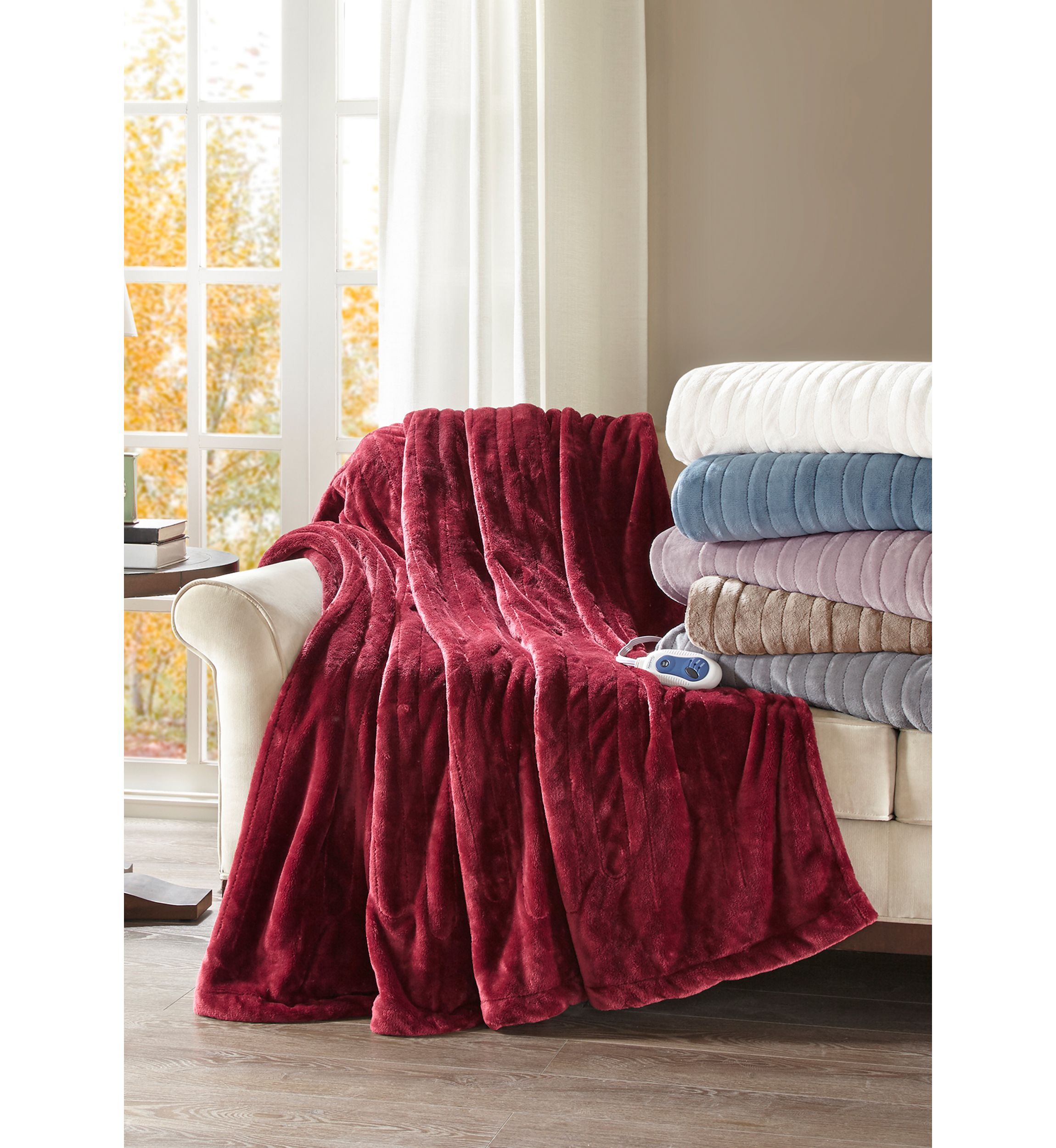 Heated Plush Throw Blanket