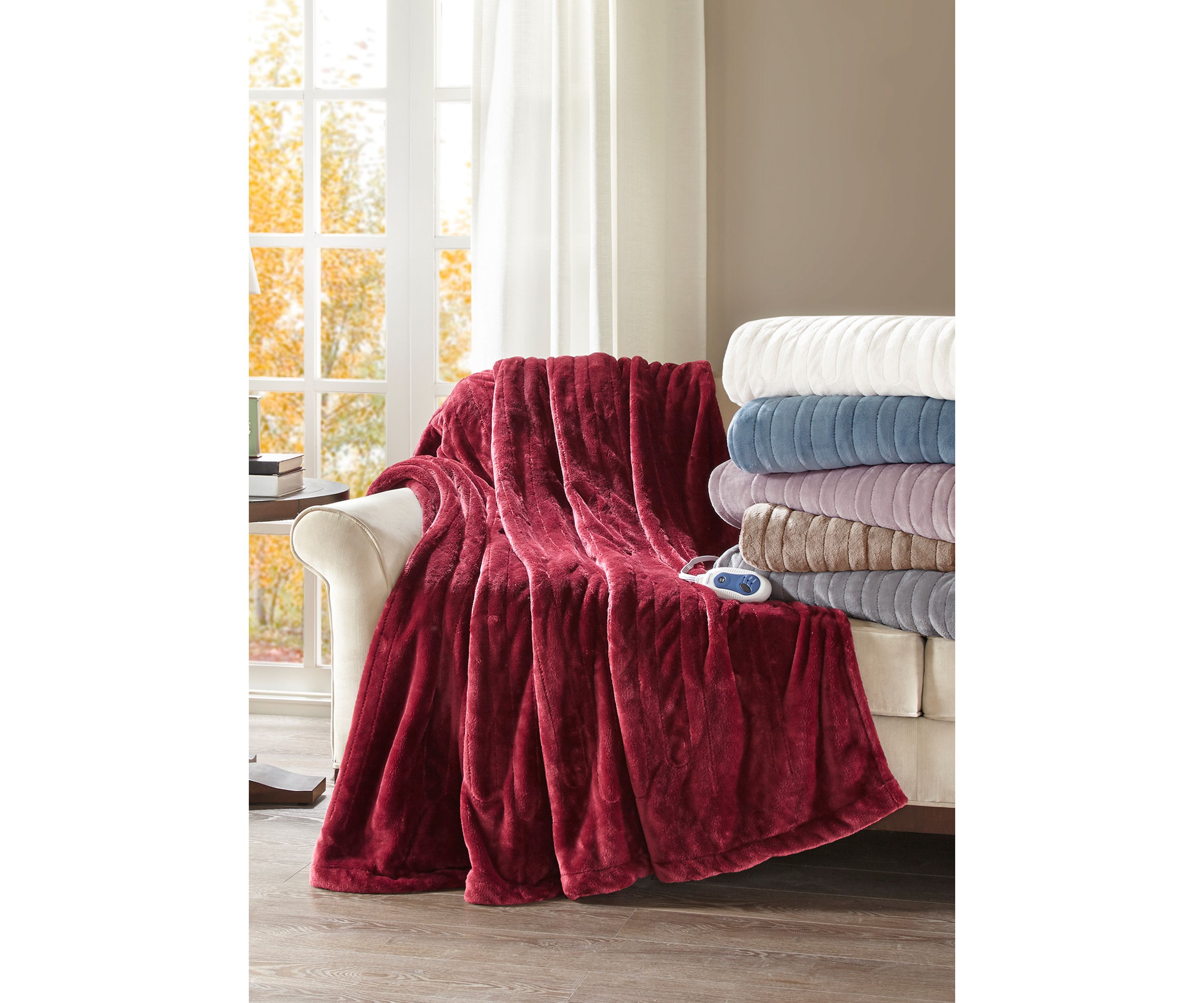 Heated Plush Throw Blanket