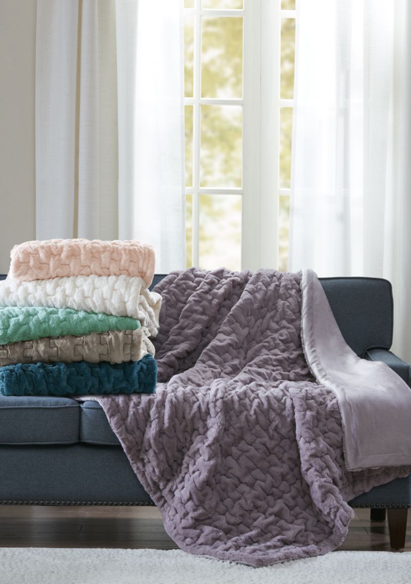 Ruched Fur Throw