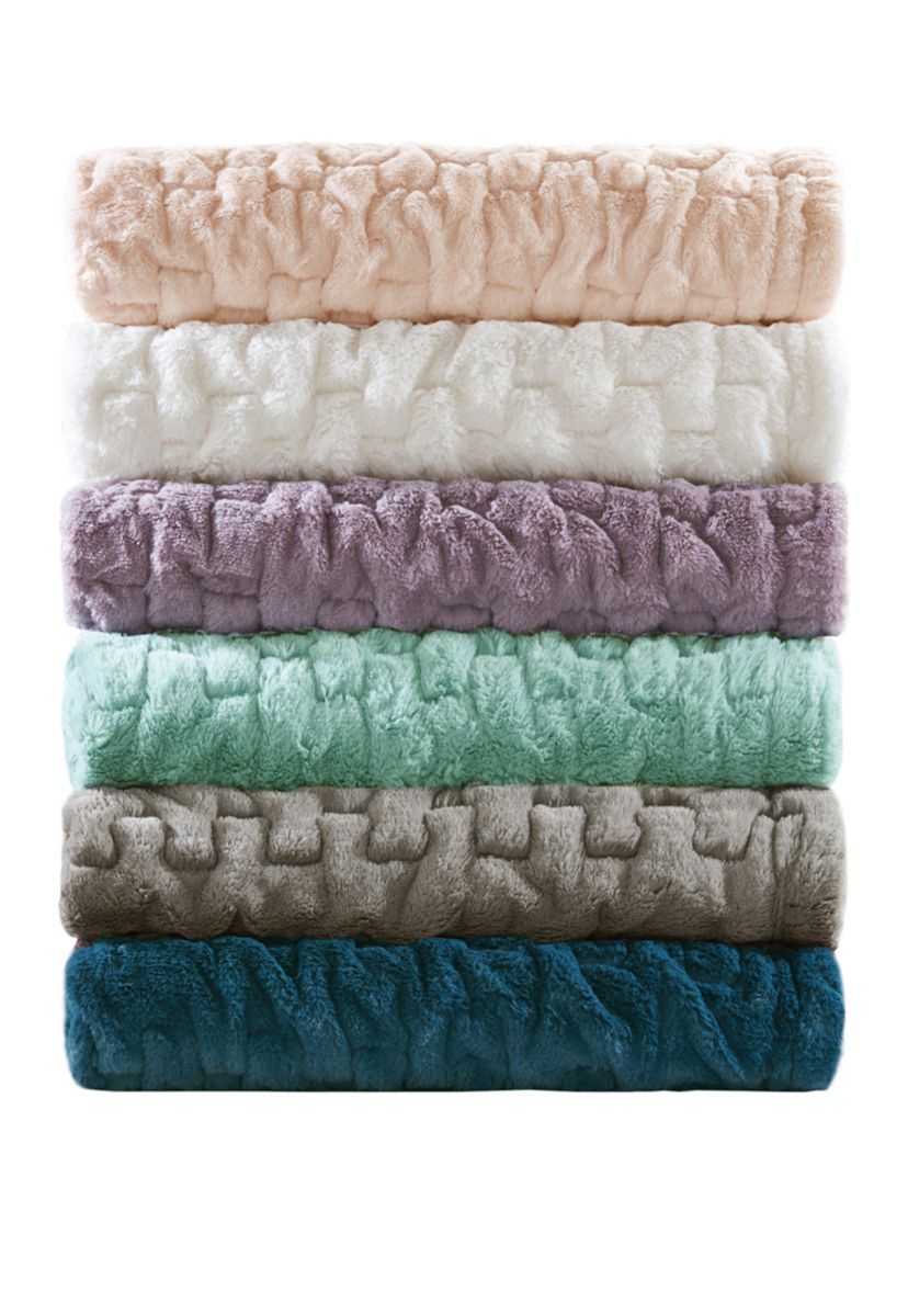 Ruched Fur Throw
