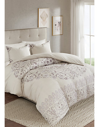 Madison Park Elise 3 Piece Cotton Printed Reversible Duvet Cover