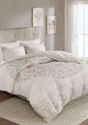 Madison Park Elise 3 Piece Cotton Printed Reversible Duvet Cover