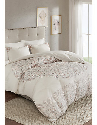 Madison Park Elise 3 Piece Cotton Printed Reversible Duvet Cover