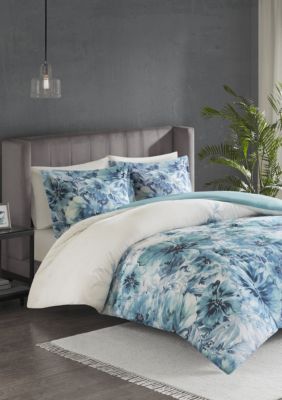 Madison Park Enza 3 Piece Cotton Printed Duvet Cover Set Belk