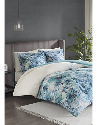 Madison Park Enza 3 Piece Cotton Printed Duvet Cover Set Belk