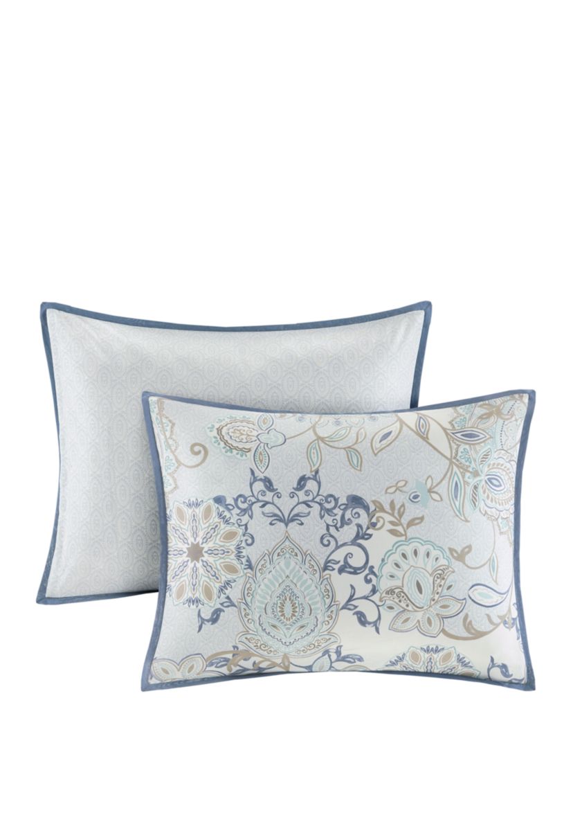 Isla 3 Piece Cotton Printed Reversible Duvet Cover Set
