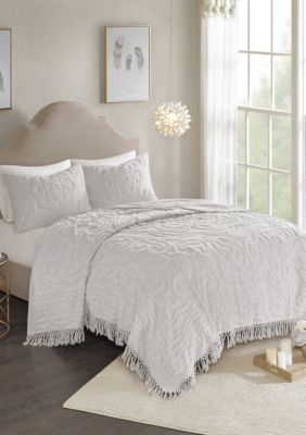 Madison Park Laetitia 3 Piece Tufted Cotton Chenille Medallion