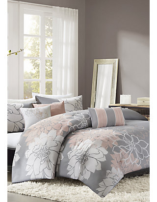 Madison Park Lola 6 Piece Printed Duvet Cover Set Belk