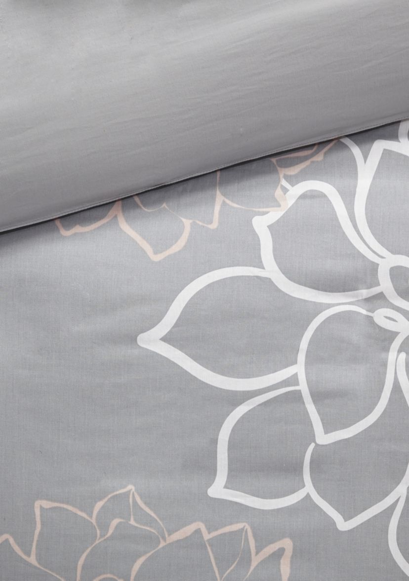 Lola Cotton Sateen Soft Floral Print 6 Piece Duvet Cover Set