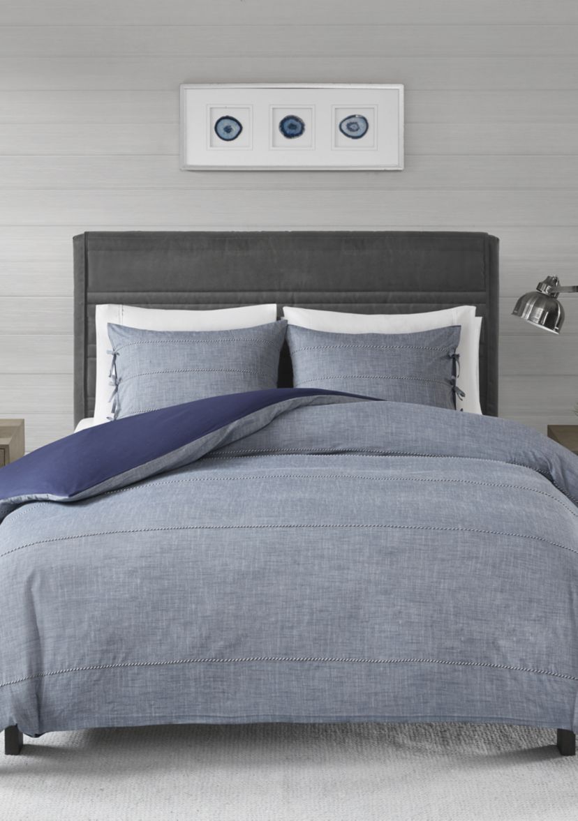 Raven 3 Piece Cotton Yarn Dye Duvet Cover Set