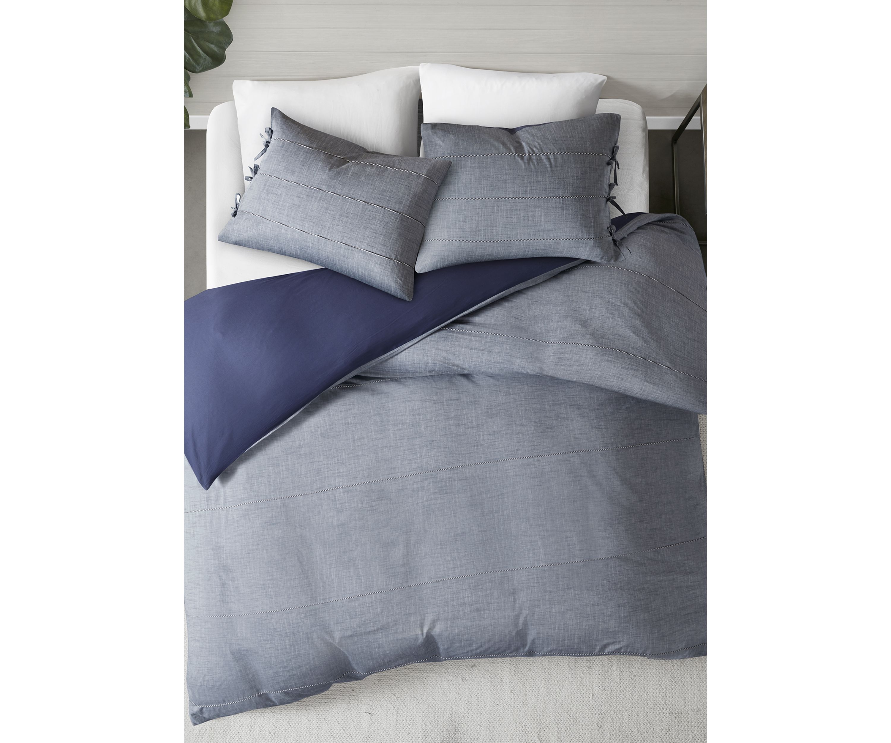 Raven 3 Piece Cotton Yarn Dye Duvet Cover Set