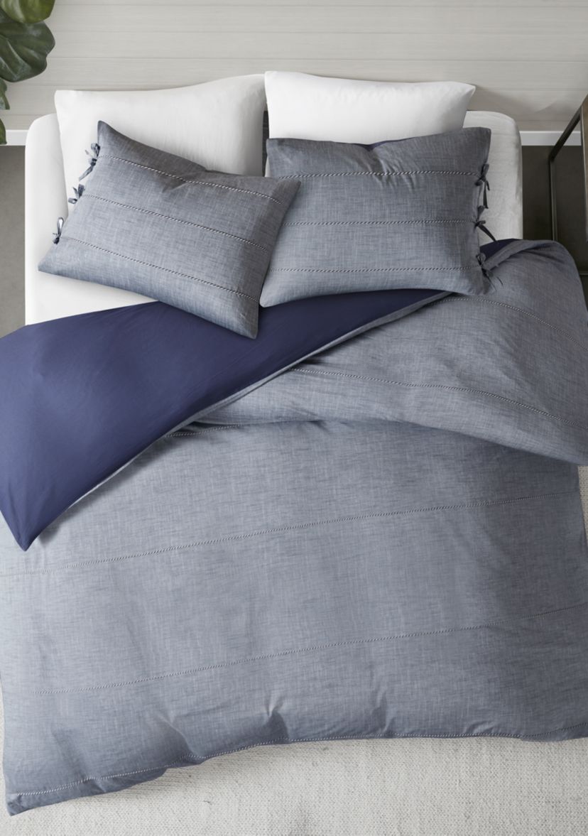 Raven 3 Piece Cotton Yarn Dye Duvet Cover Set