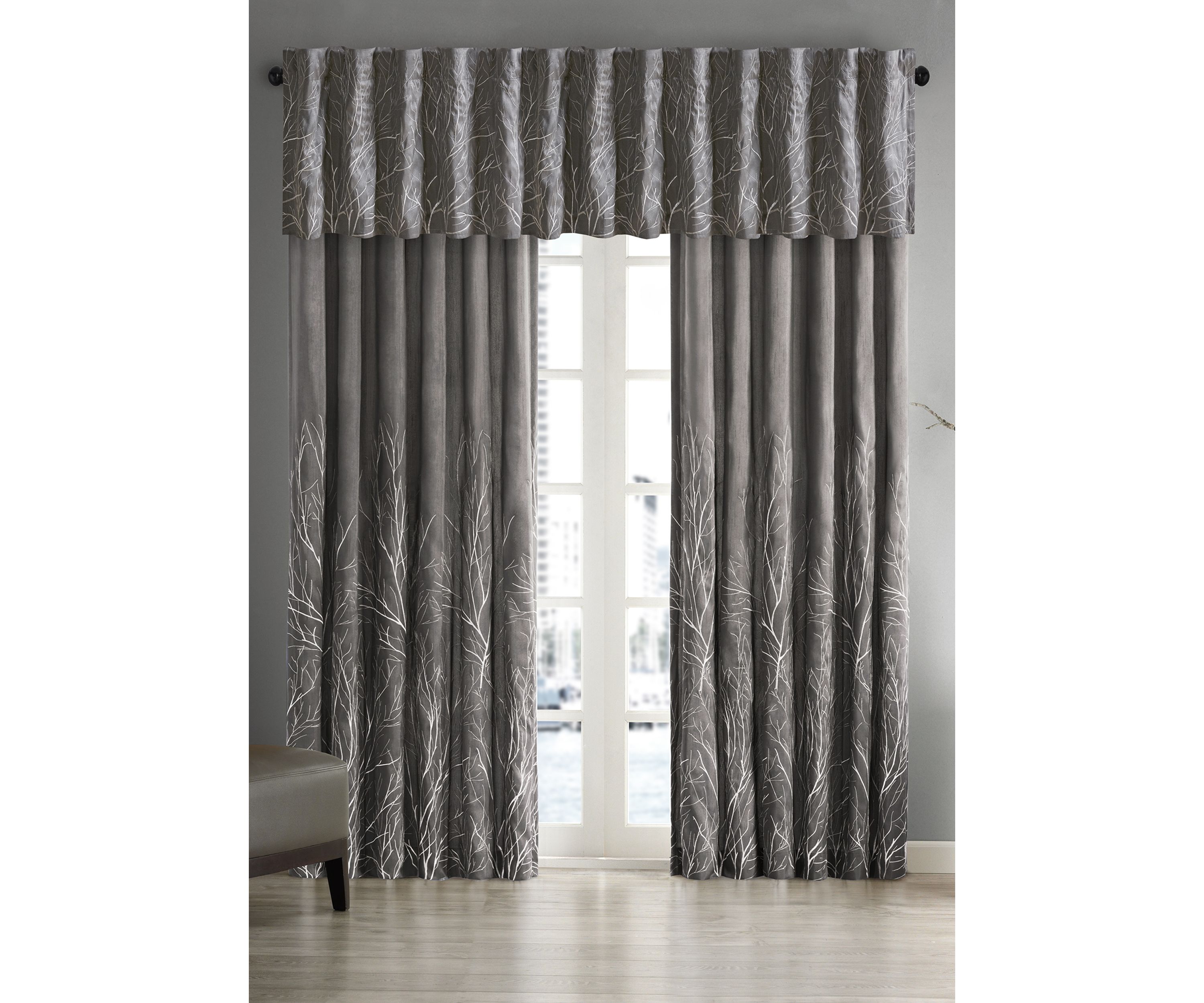 Andora Faux Silk Embroidered Window Valance