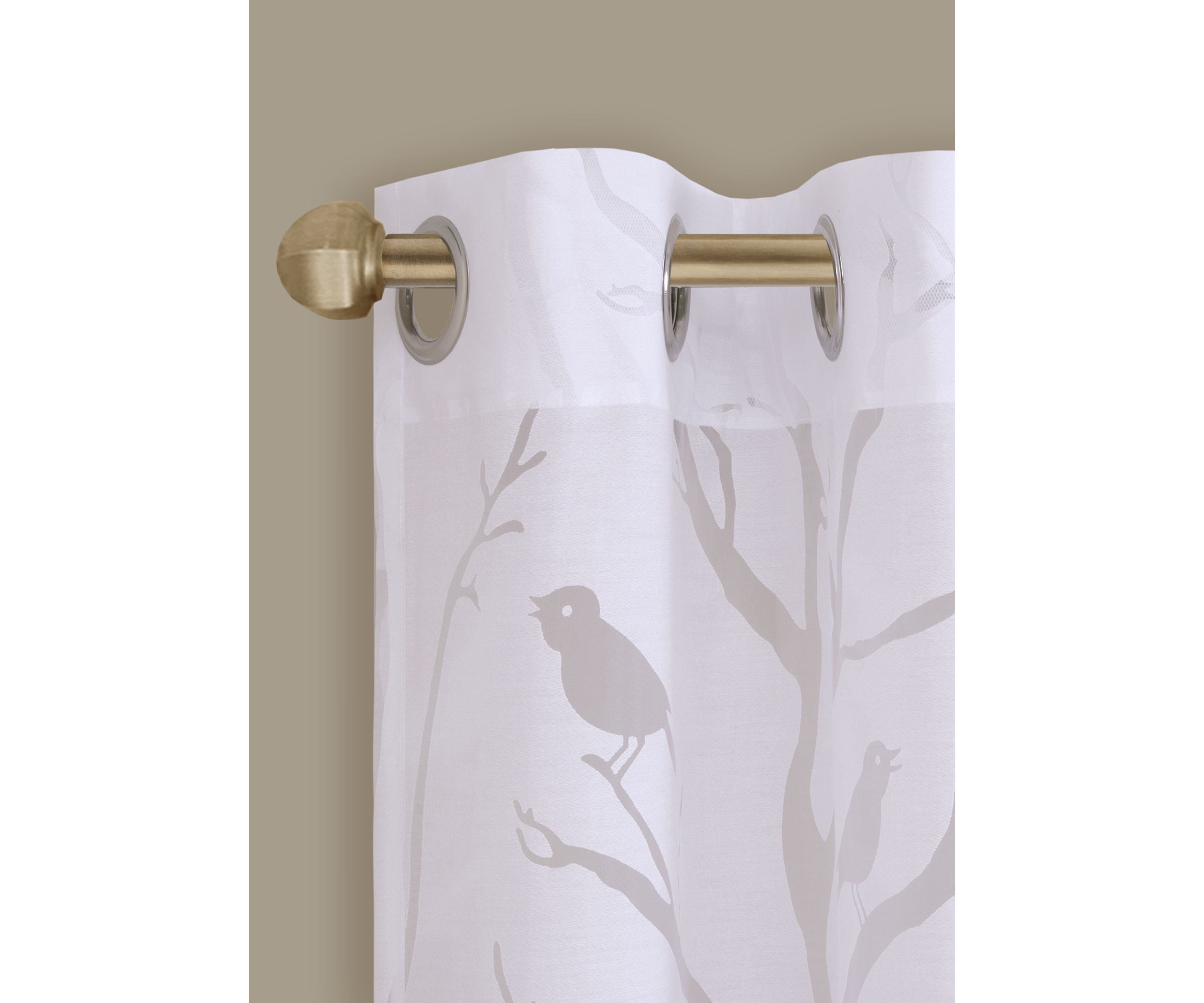 Averil Grommet Top Sheer Bird on Branches Burnout Window Curtain