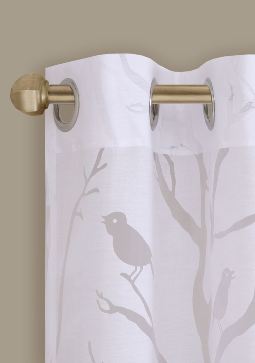 Averil Grommet Top Sheer Bird on Branches Burnout Window Curtain
