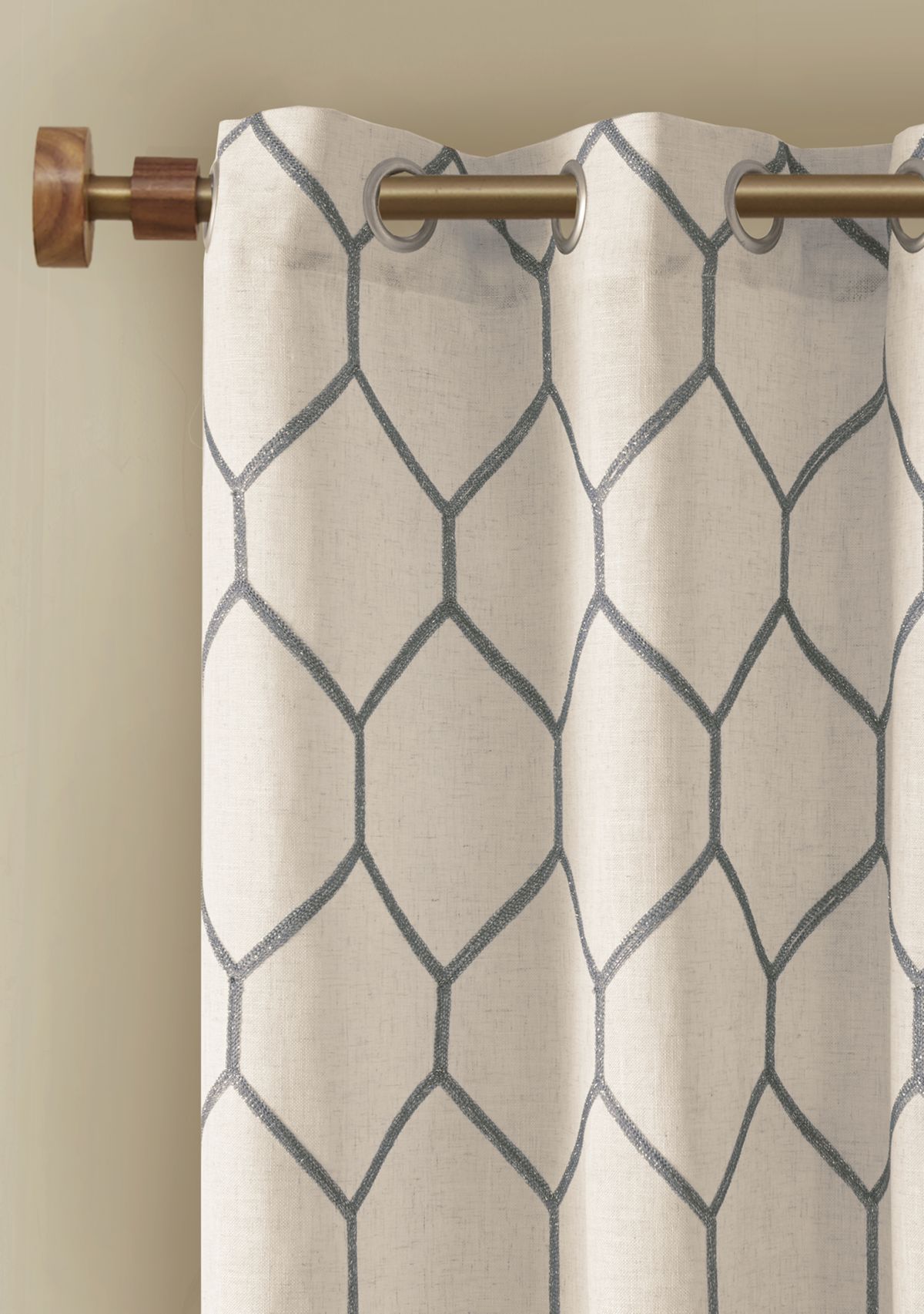 Brooklyn Metallic Geo Embroidered Window Panel