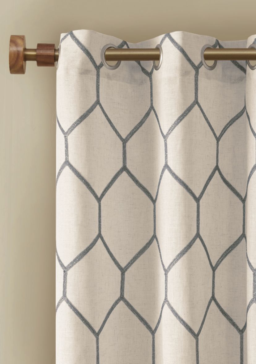 Brooklyn Metallic Geo Embroidered Window Panel