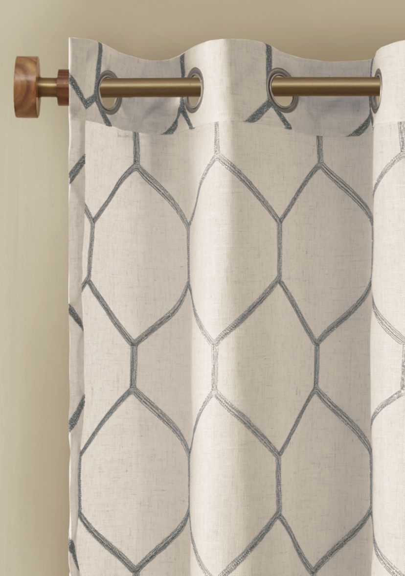 Brooklyn Metallic Geo Embroidered Window Panel