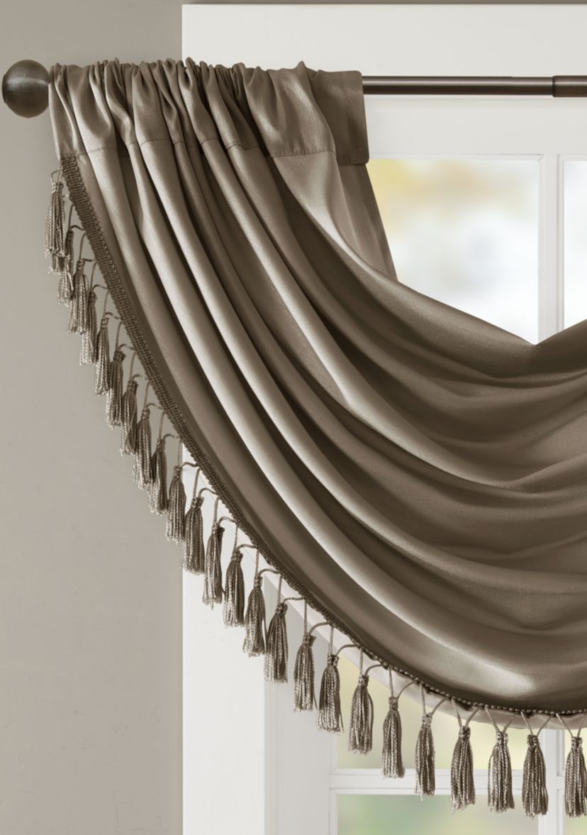 Elena Faux Silk Waterfall Embellished Valance