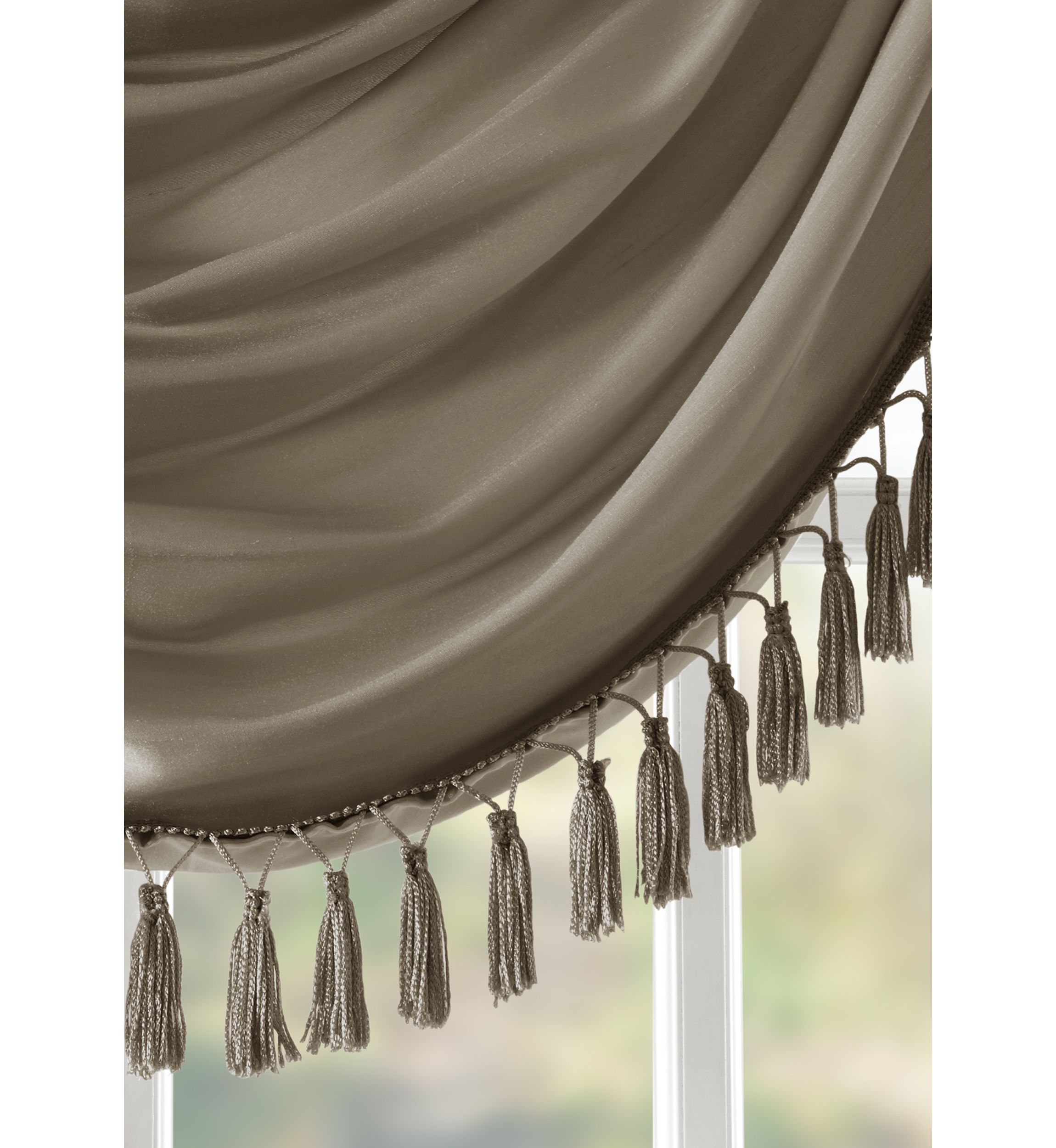 Elena Faux Silk Waterfall Embellished Valance