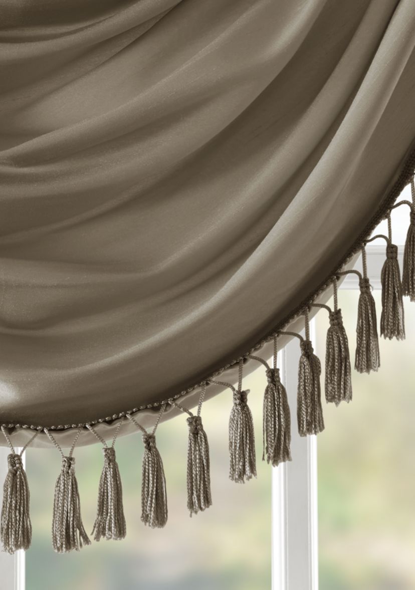 Elena Faux Silk Waterfall Embellished Valance