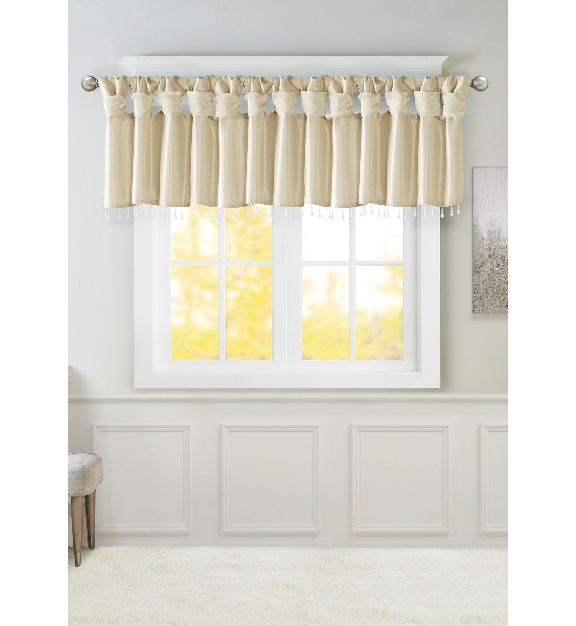 Emilia Lightweight Faux Silk Valance With Beads