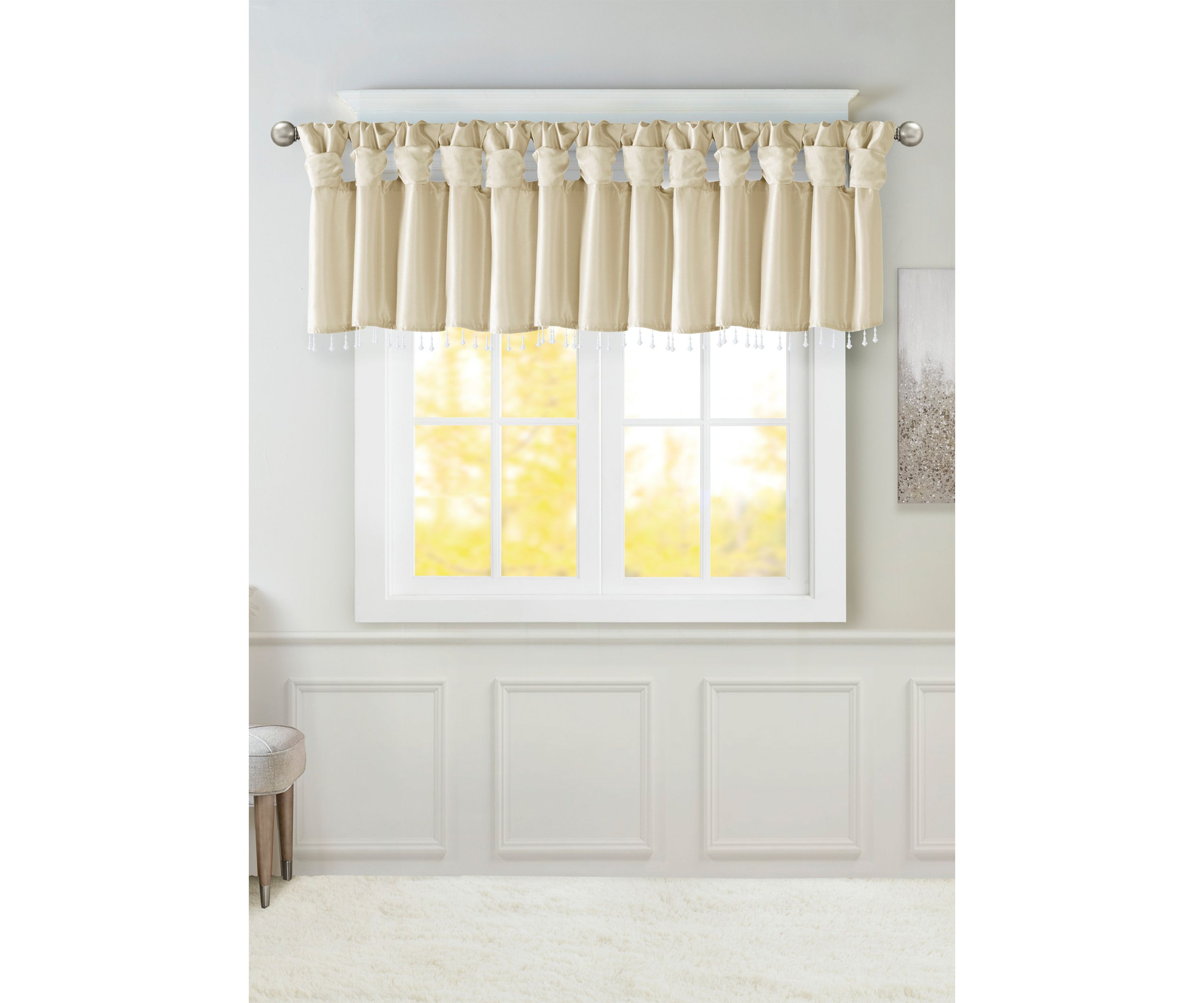 Emilia Lightweight Faux Silk Valance With Beads