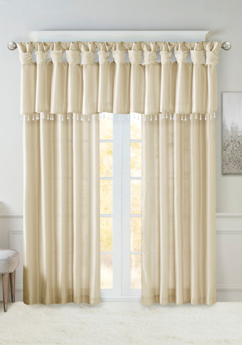 Emilia Lightweight Faux Silk Valance With Beads