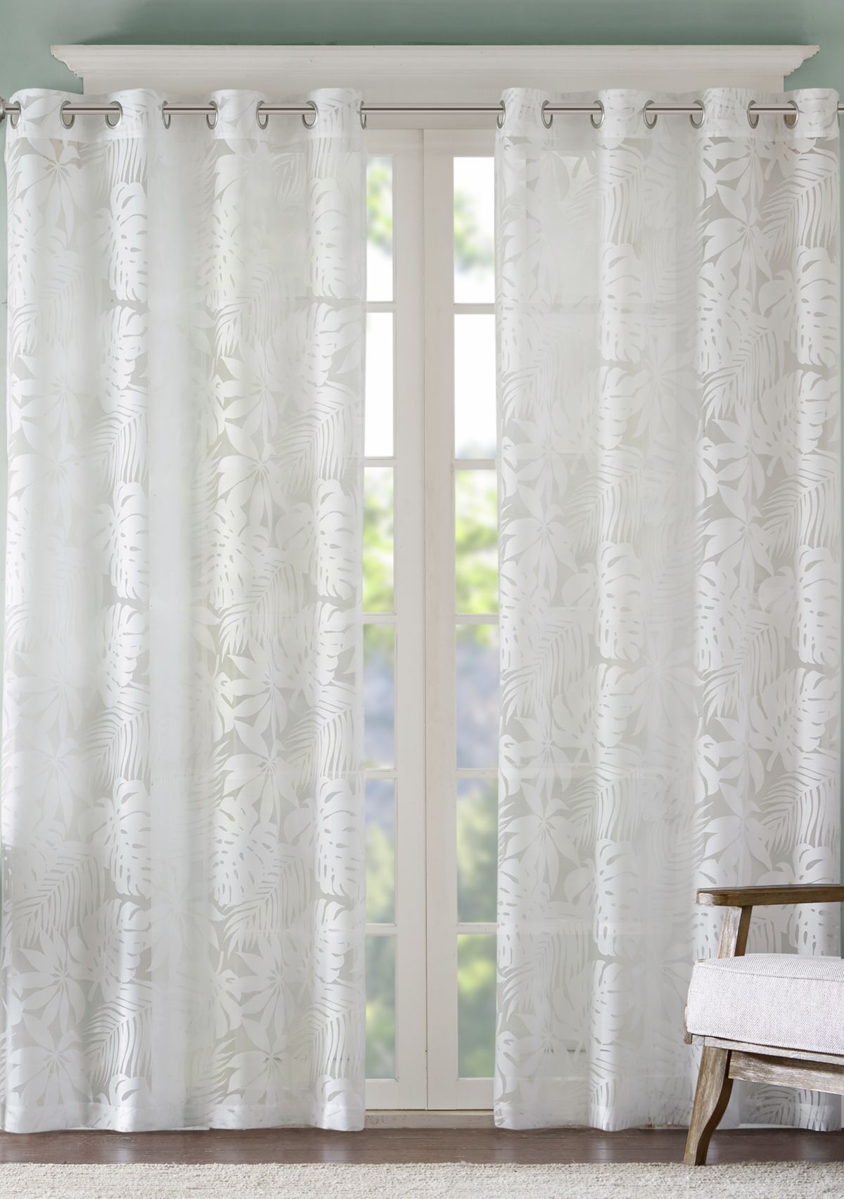 Leilani Palm Leaf Burnout Window Sheer