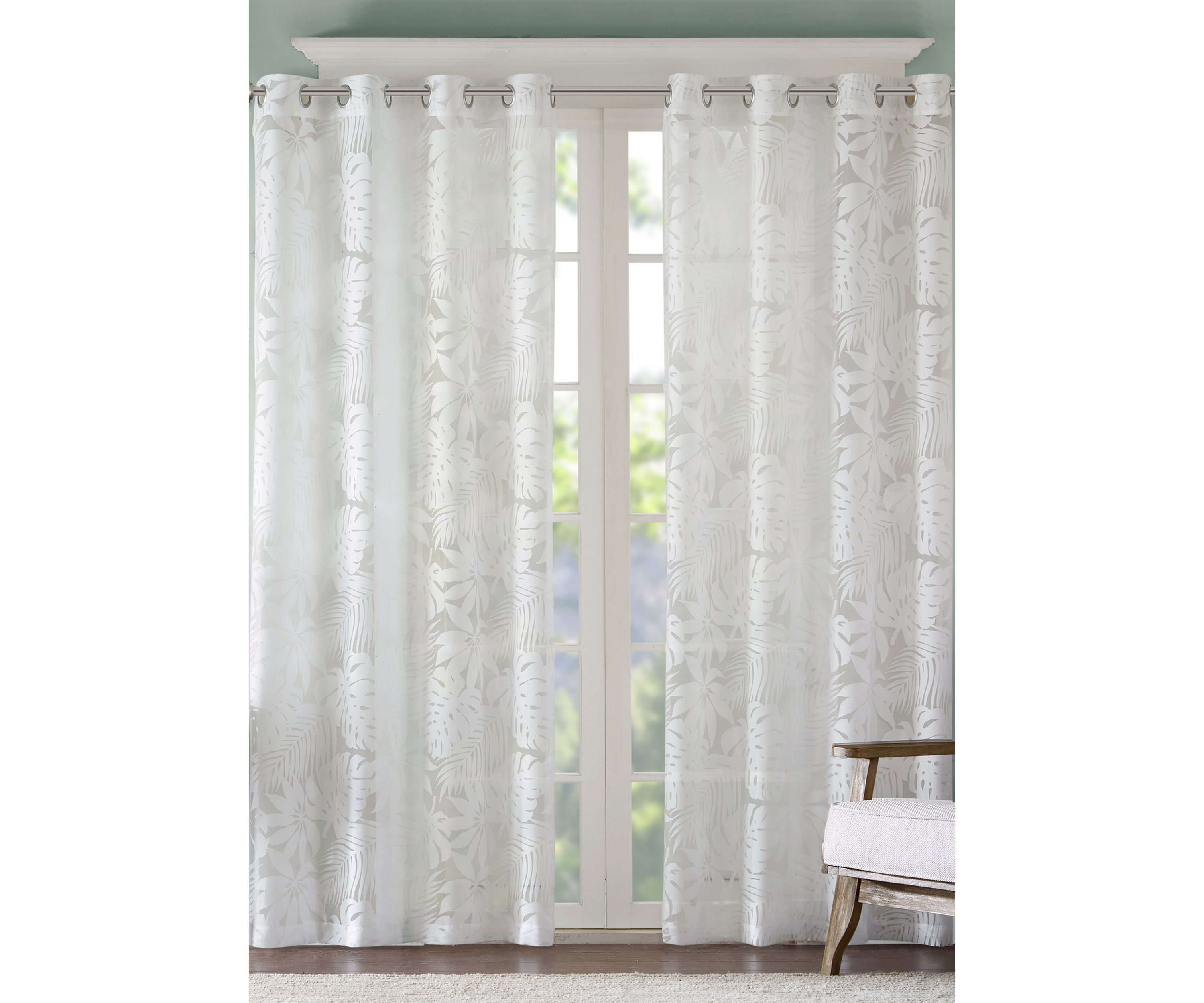 Leilani Palm Leaf Burnout Window Sheer