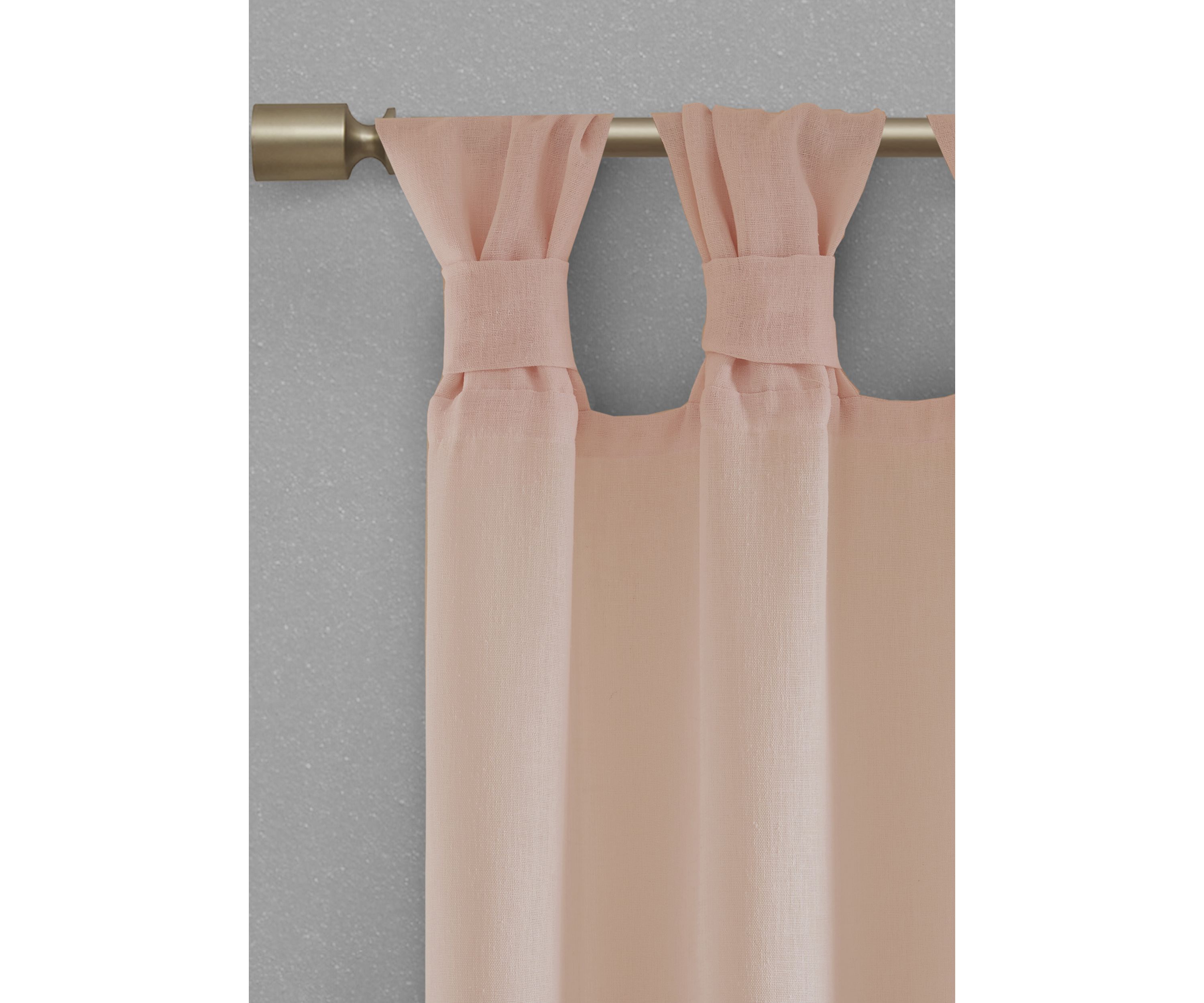 Rosette Floral Embellished Cuff Tab Top Solid Window Panel