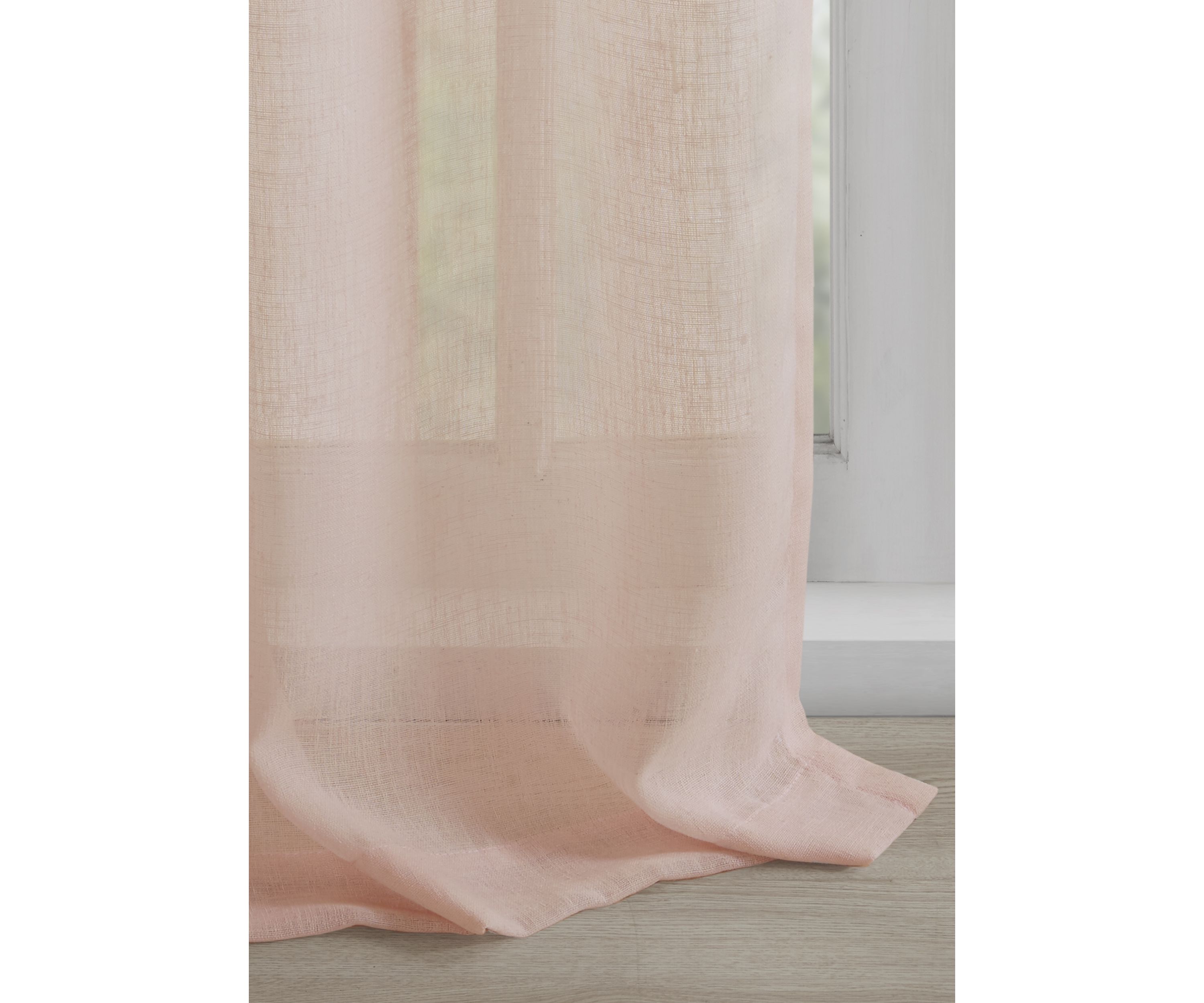 Rosette Floral Embellished Cuff Tab Top Solid Window Panel