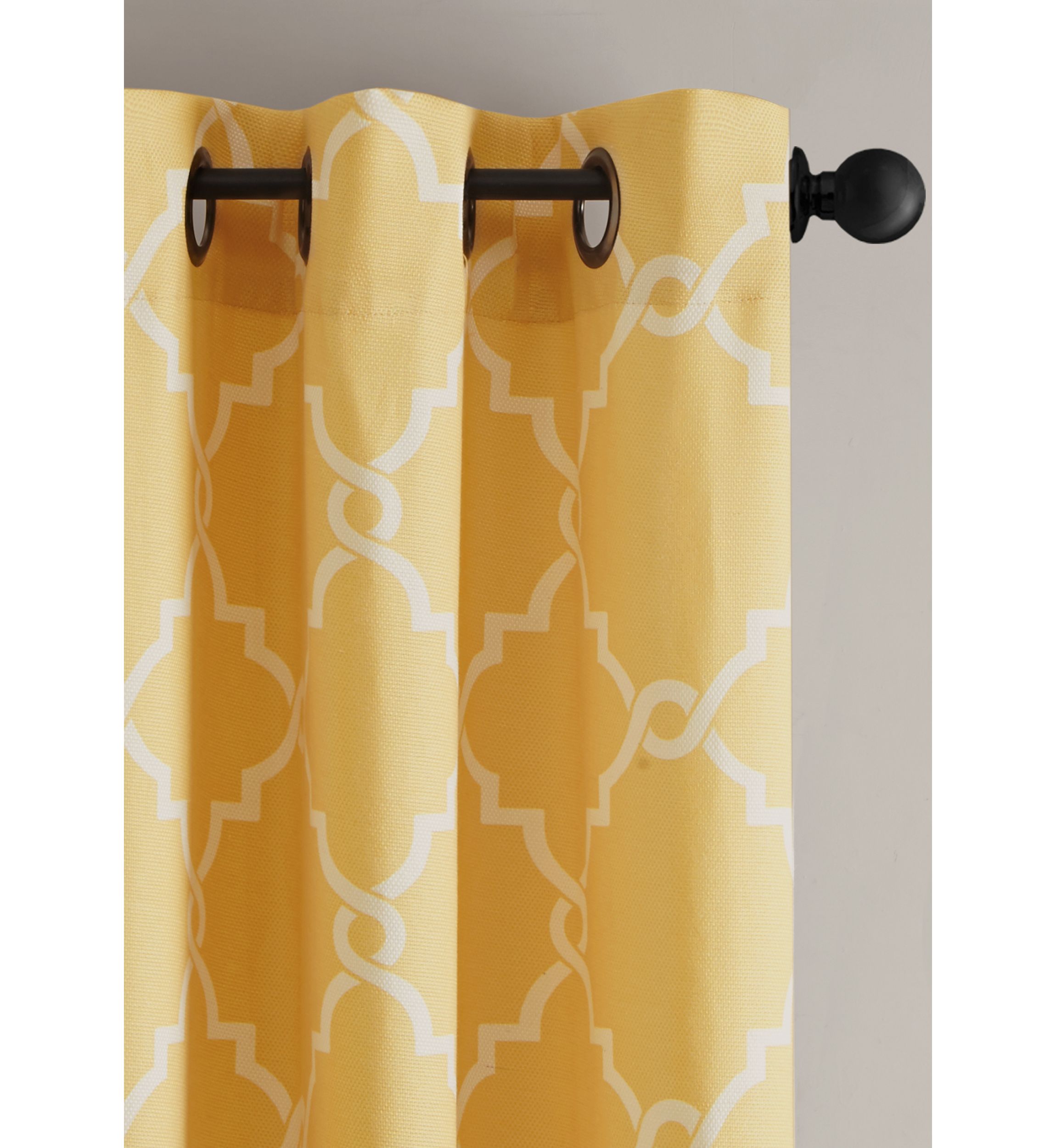 Saratoga Fretwork Print Grommet Top Window Curtain Panel