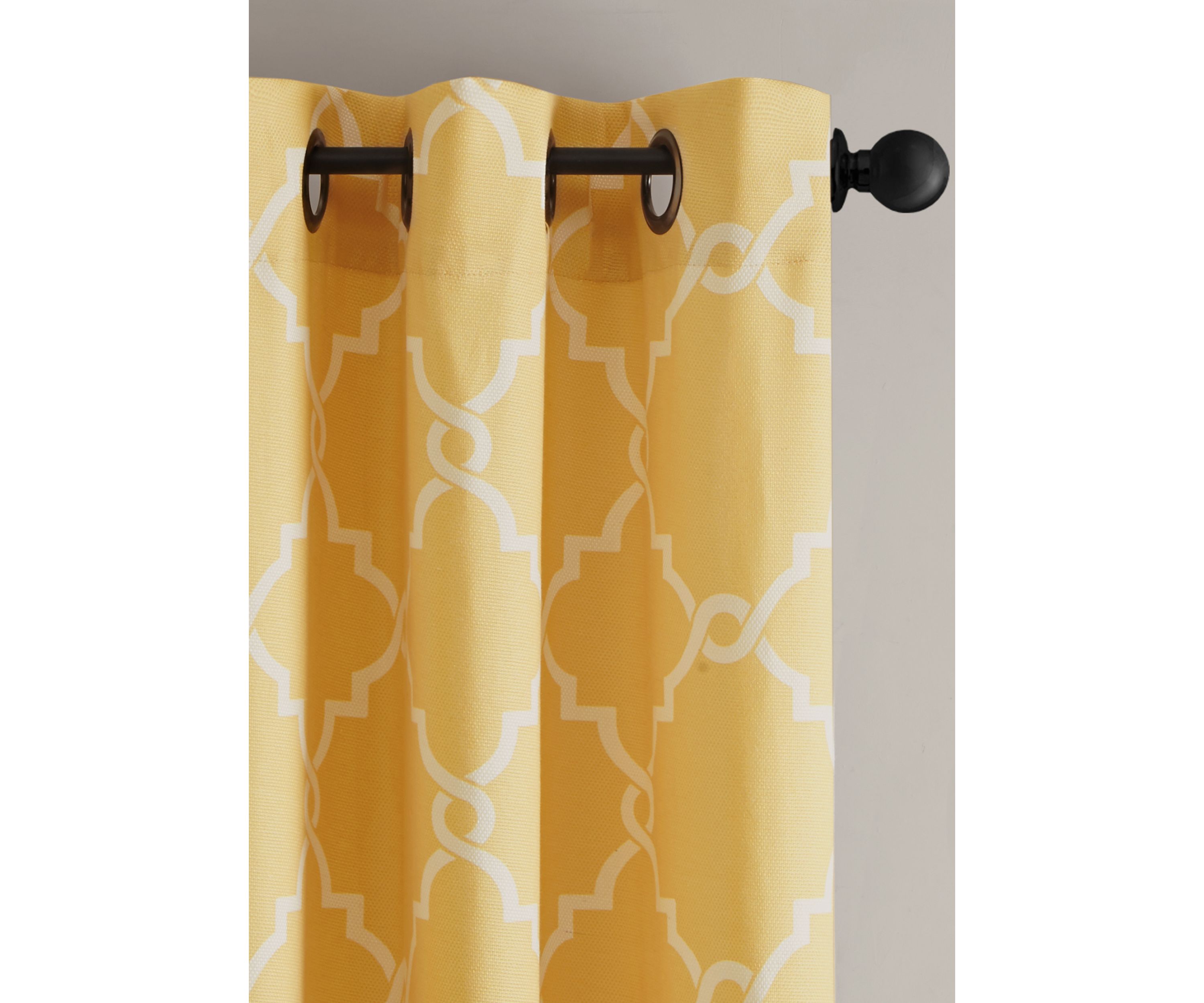 Saratoga Fretwork Print Grommet Top Window Curtain Panel